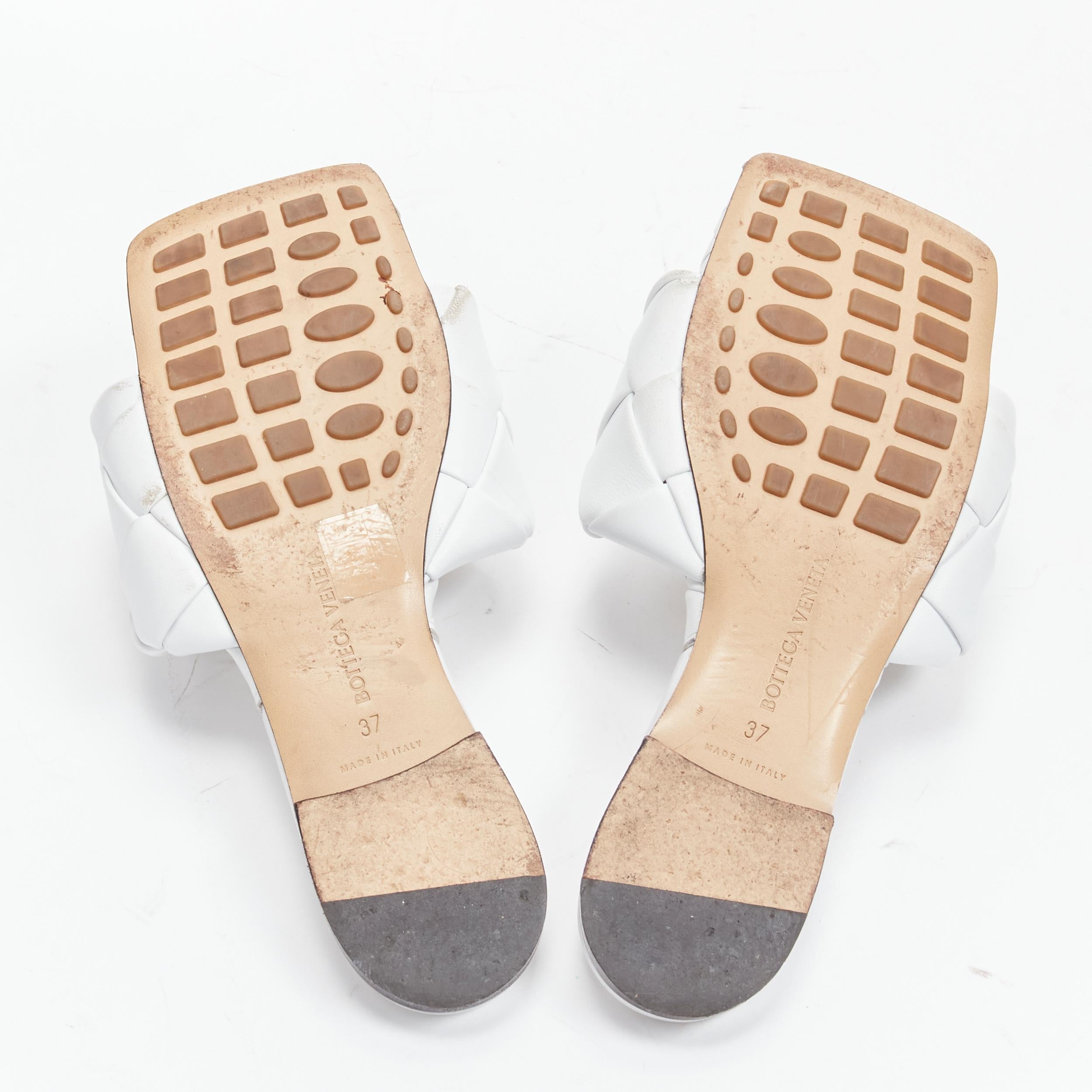 BOTTEGA VENETA Lido maxi intrecciato woven leather padded flat sandals EU37 1