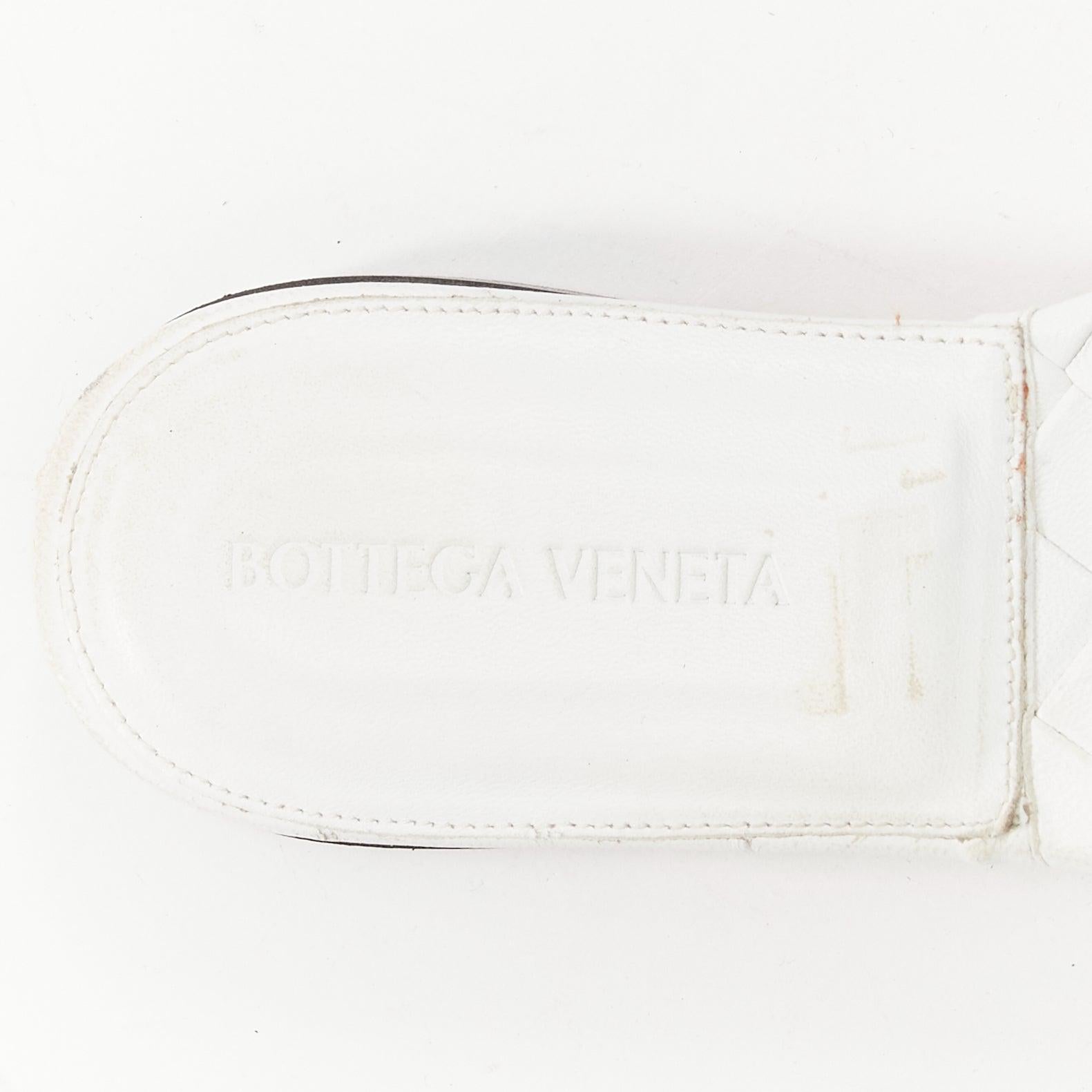 BOTTEGA VENETA Lido white intrecciato woven leather square toe slippers EU37 4