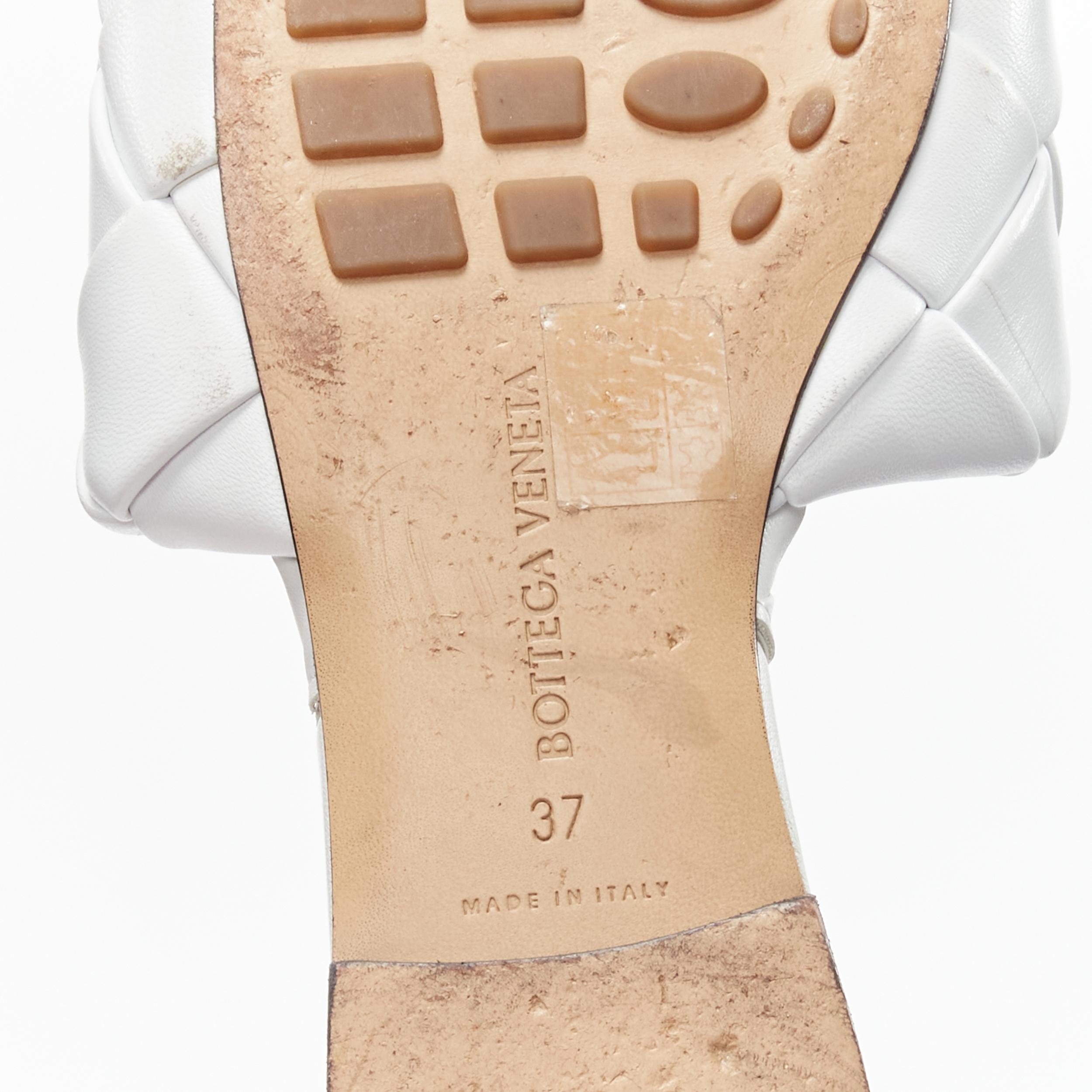 BOTTEGA VENETA Lido white maxi intrecciato woven leather flat sandals EU37 1