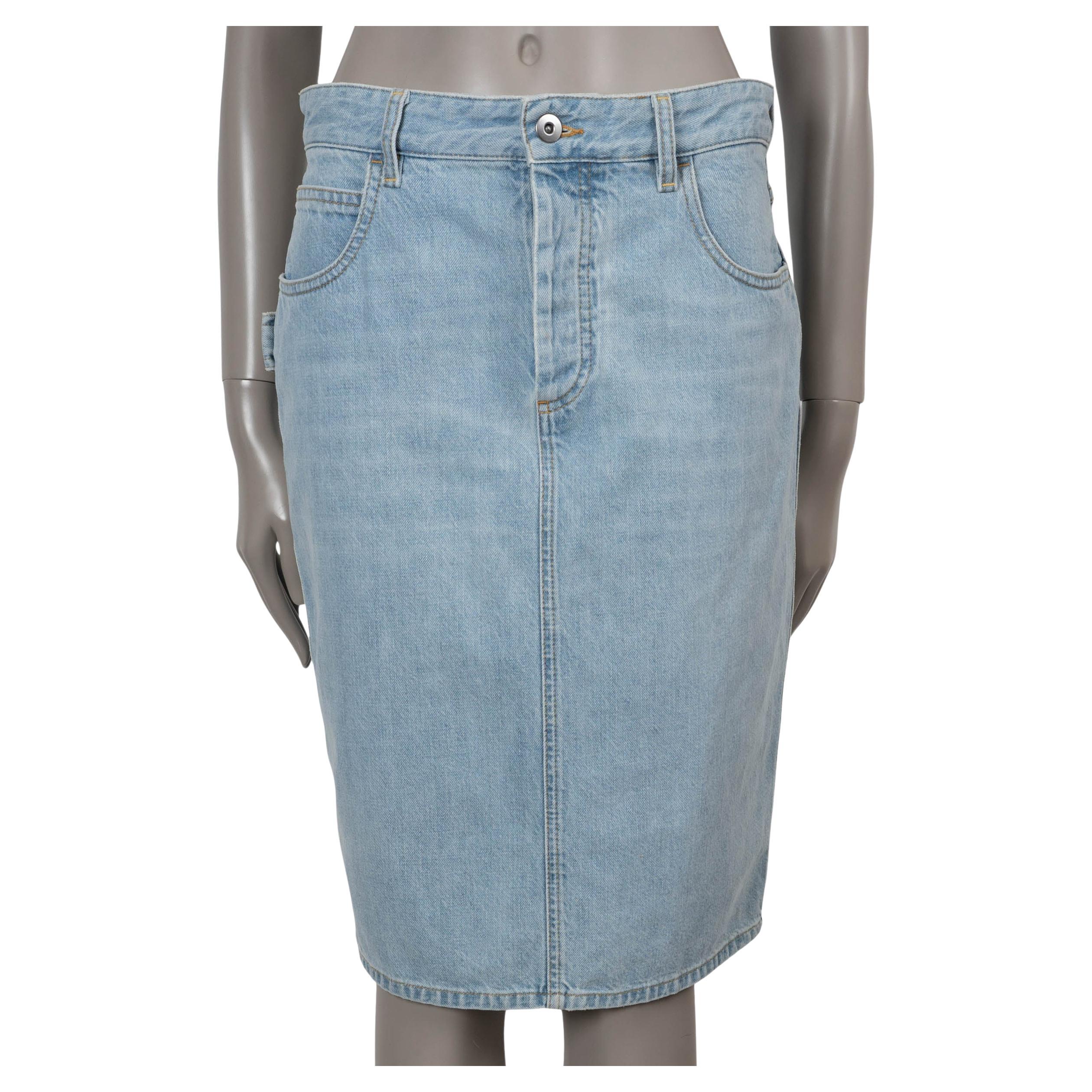 BOTTEGA VENETA light blue cotton 2023 DENIM PENCIL Skirt 40 S