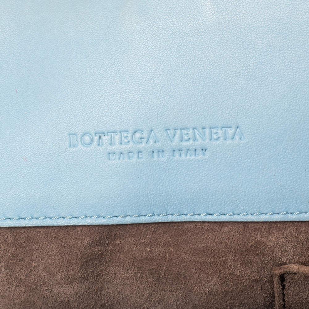 Bottega Veneta Light Blue Intrecciato Leather Medium Olimpia Shoulder Bag For Sale 8