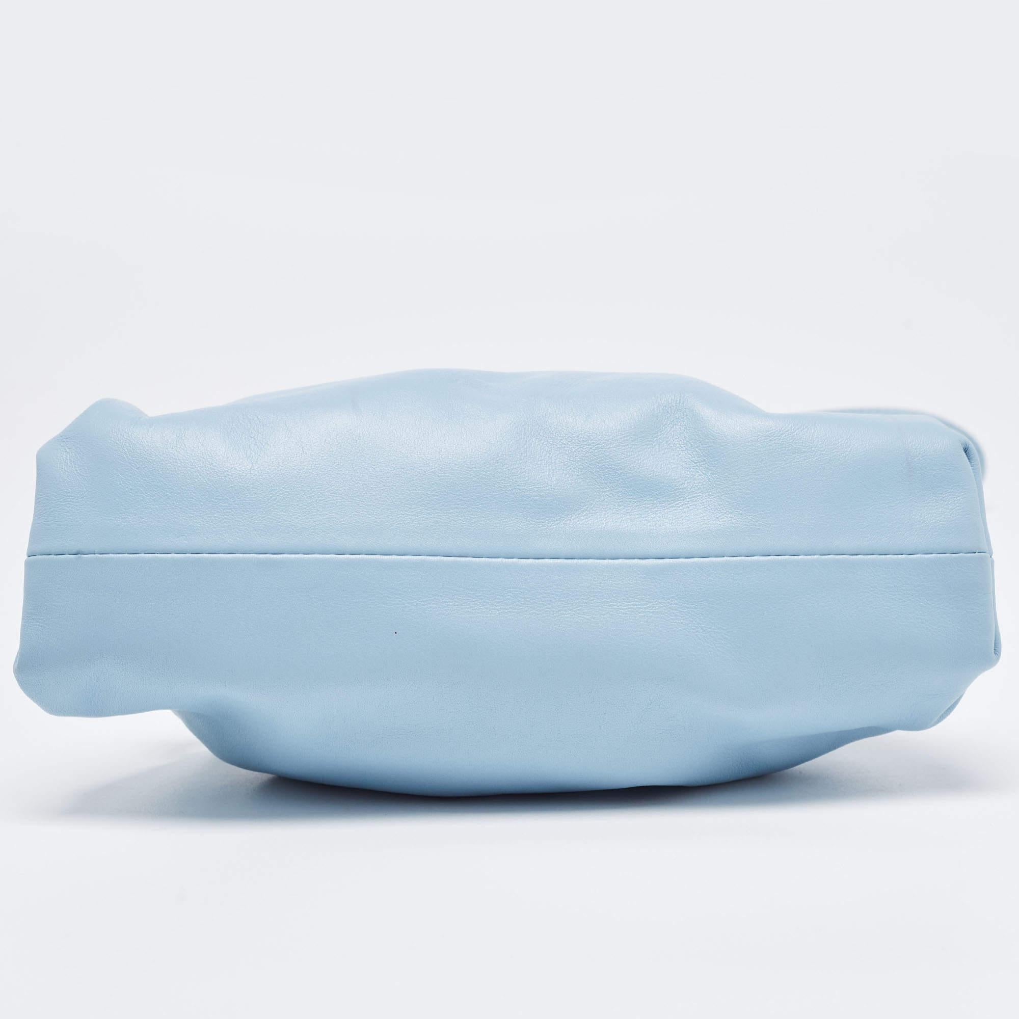 Bottega Veneta Light Blue Intrecciato Leather Mini The Pouch Bag 1