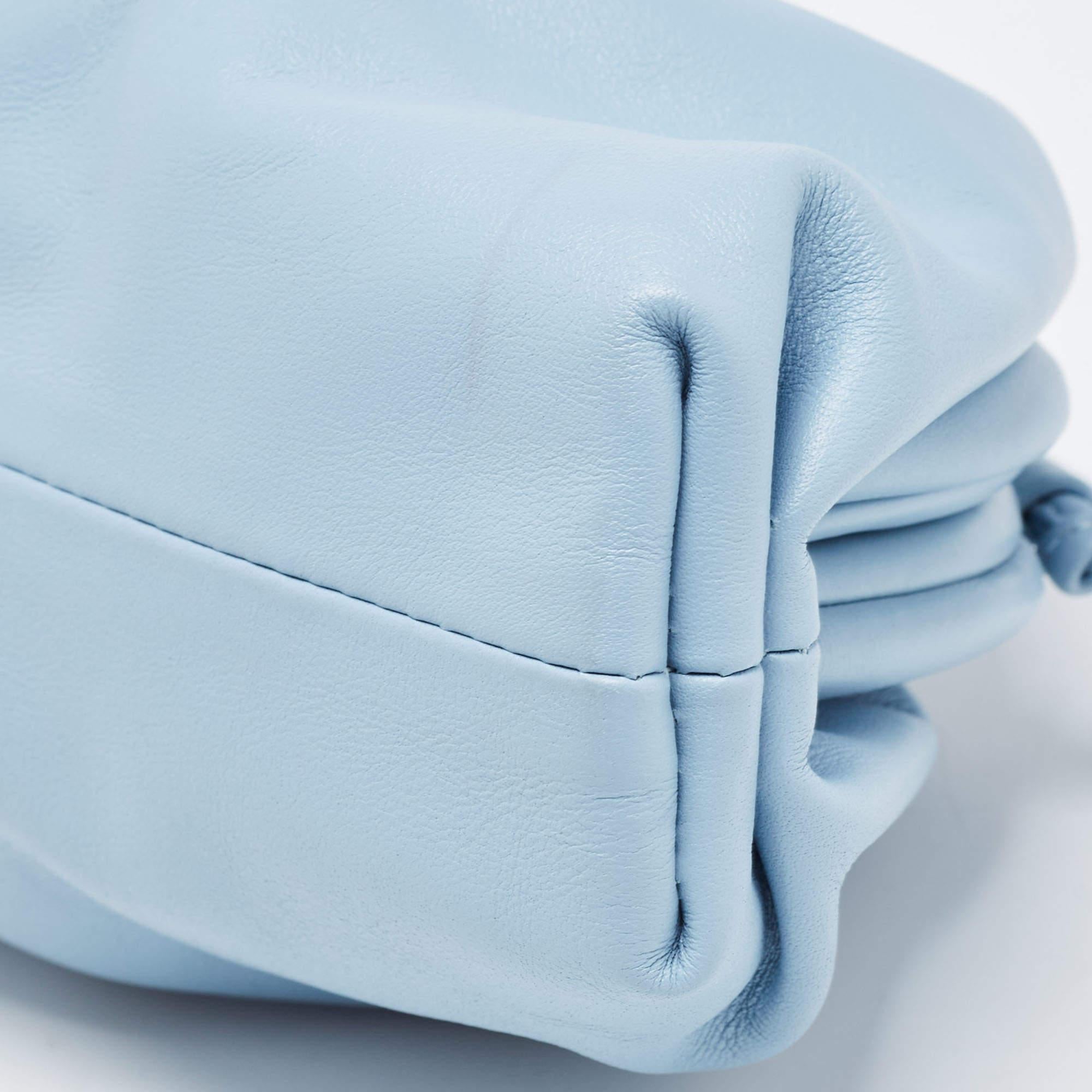 Bottega Veneta Light Blue Intrecciato Leather Mini The Pouch Bag 3