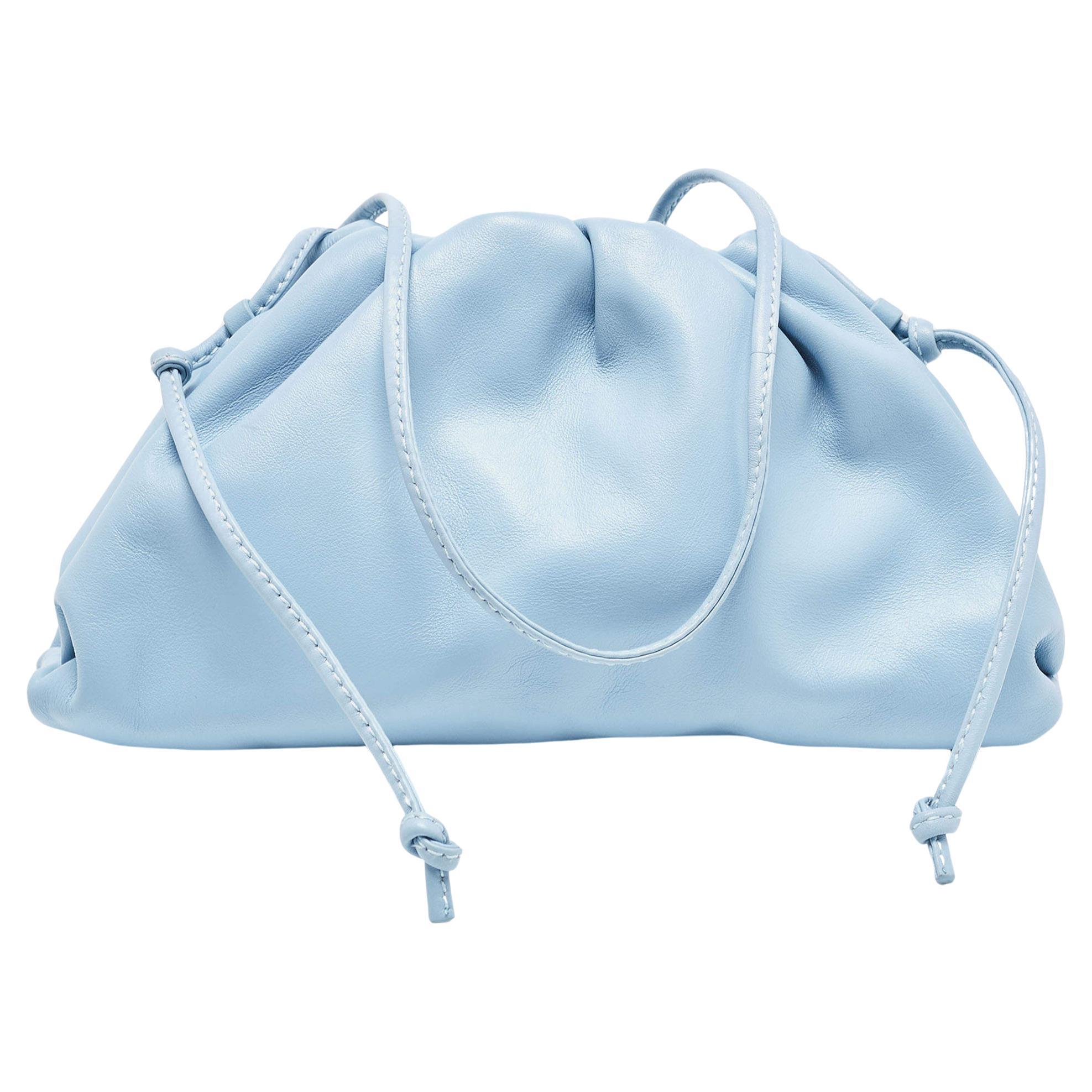 Bottega Veneta Light Blue Intrecciato Leather Mini The Pouch Bag