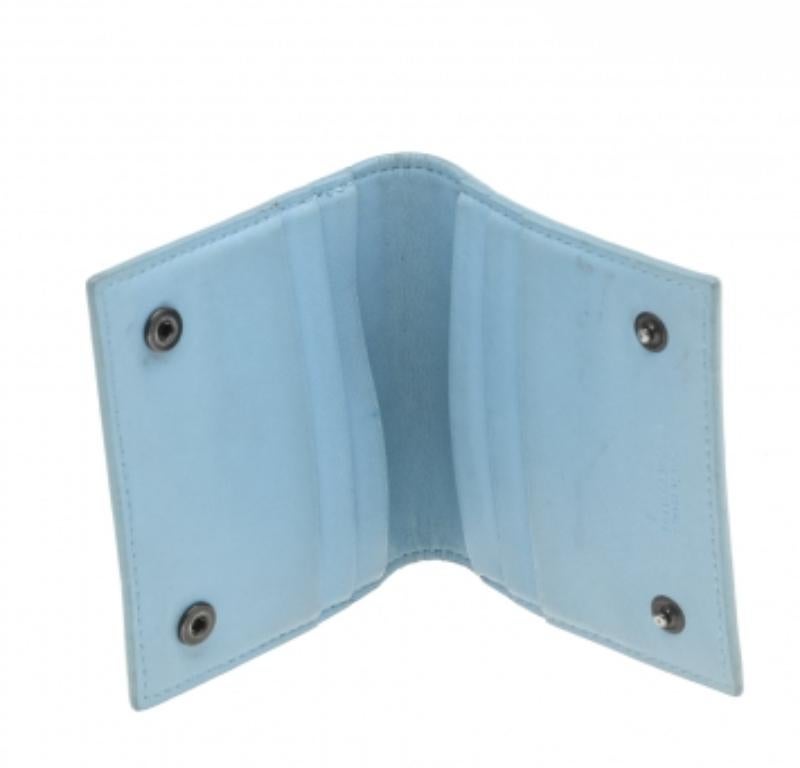 Bottega Veneta Light Blue Intrecciato Leather Wallet For Sale 4