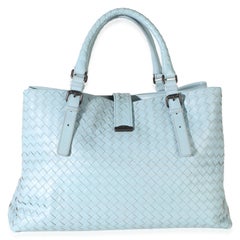 Bottega Veneta Light Blue Intrecciato Nappa Medium Roma Tote