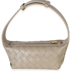 : Bottega Veneta Beige Nappa Intrecciato Mini Wallace Top Handle