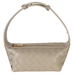 : Bottega Veneta Beige Nappa Intrecciato Mini Wallace Top Handle
