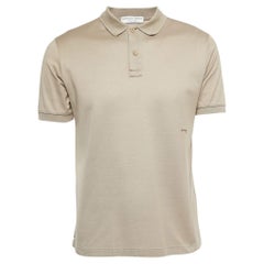 Bottega Veneta Light Brown Cotton Pique Polo T-Shirt M
