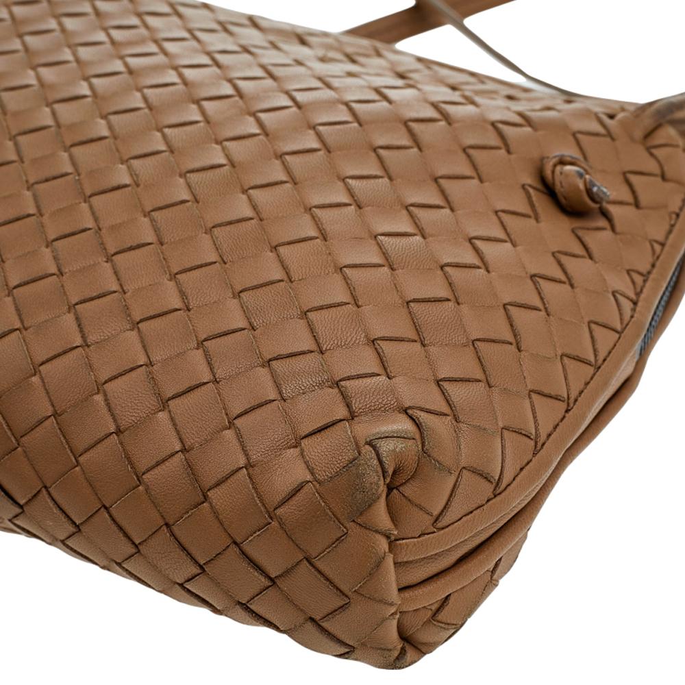 Bottega Veneta Light Brown Intrecciato Leather Shoulder Bag 2