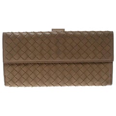 Bottega Veneta Light Brown Intrecciato Leather Wallet