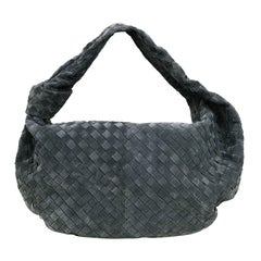 Bottega Veneta Light Graphite Grey Intrecciato 15 Leather Medium Jodie Hobo Bag