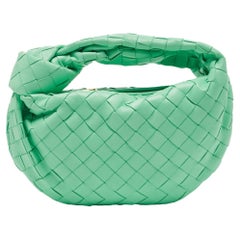 Bottega Veneta Light Green Intrecciato Leather Mini BV Jodie Bag
