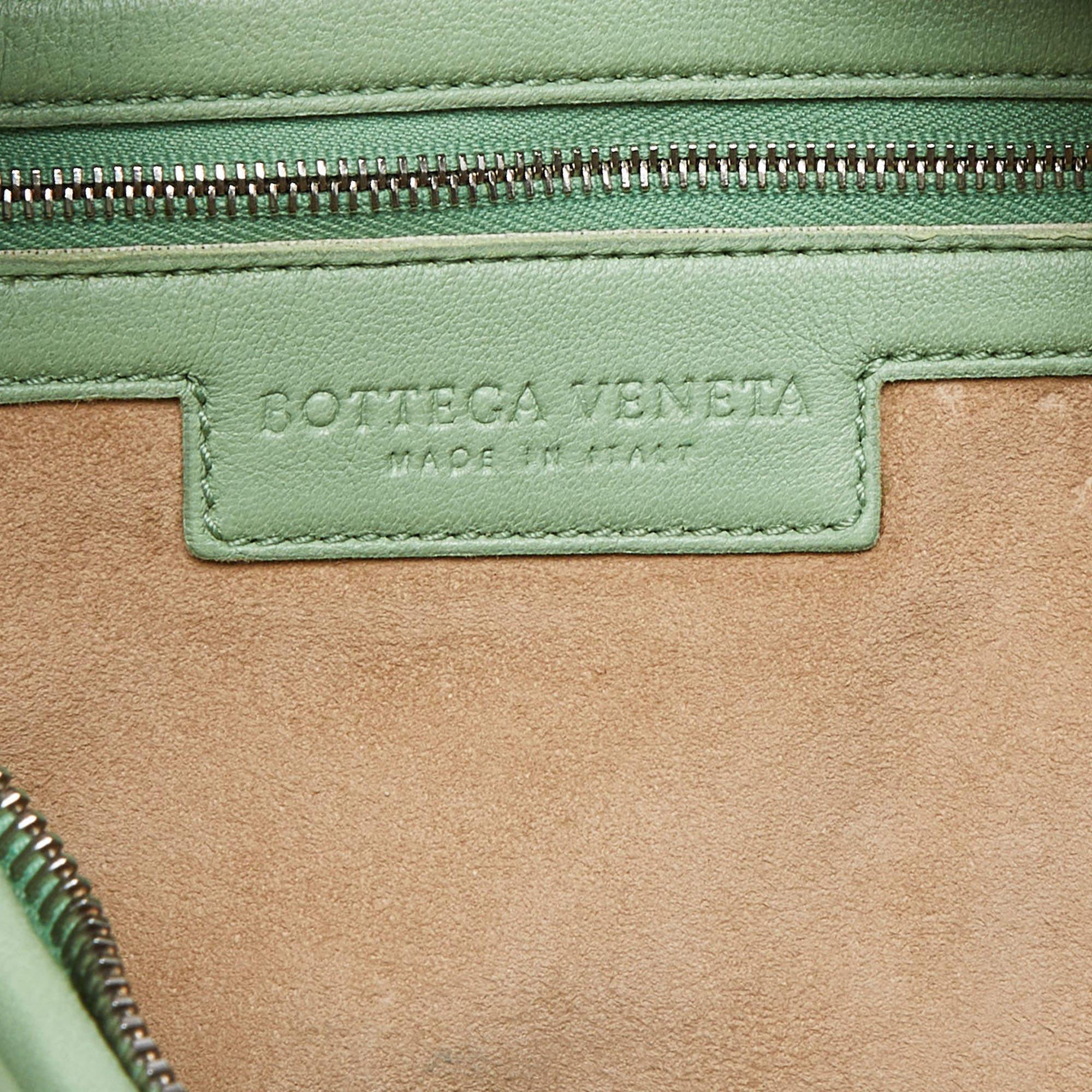 Women's Bottega Veneta Light Green Intrecciato Leather Veneta Hobo