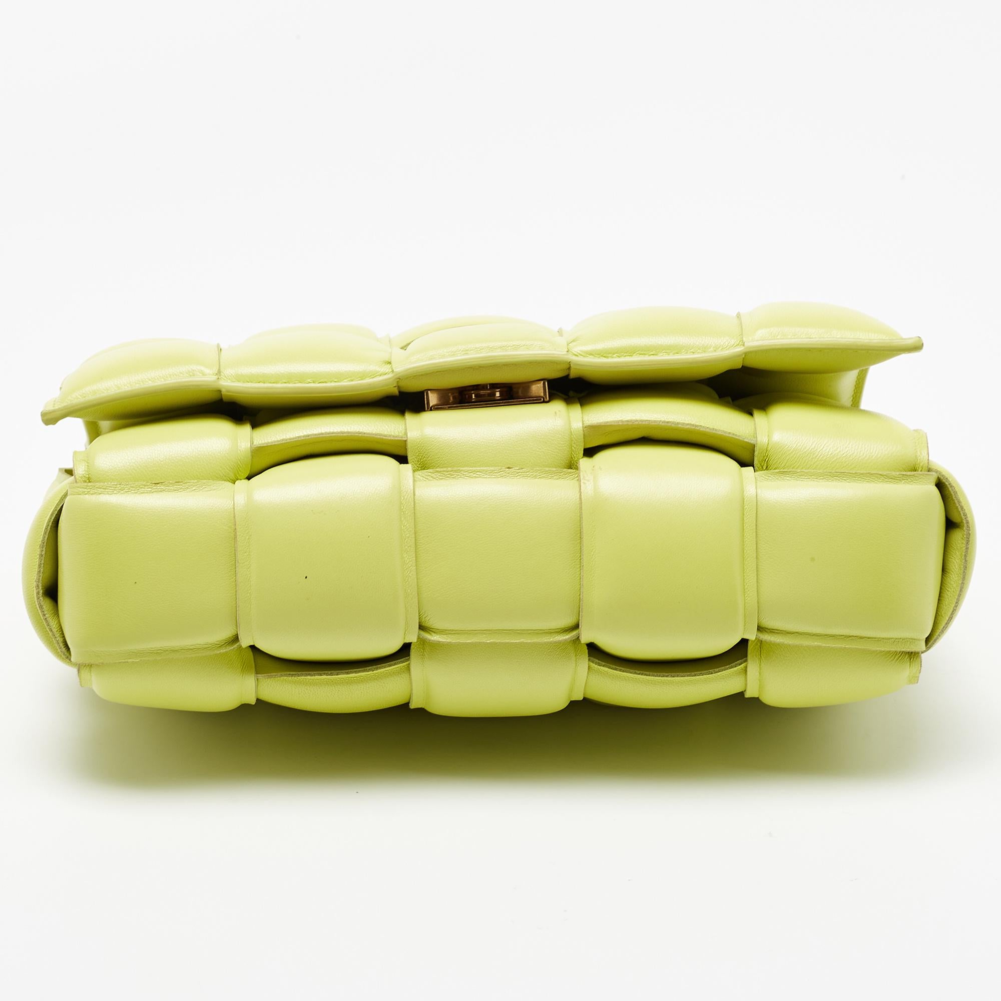 Bottega Veneta Light Green Padded Leather Chain Cassette Shoulder Bag 2