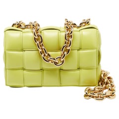 Bottega Veneta Light Green Padded Leather Chain Cassette Shoulder Bag