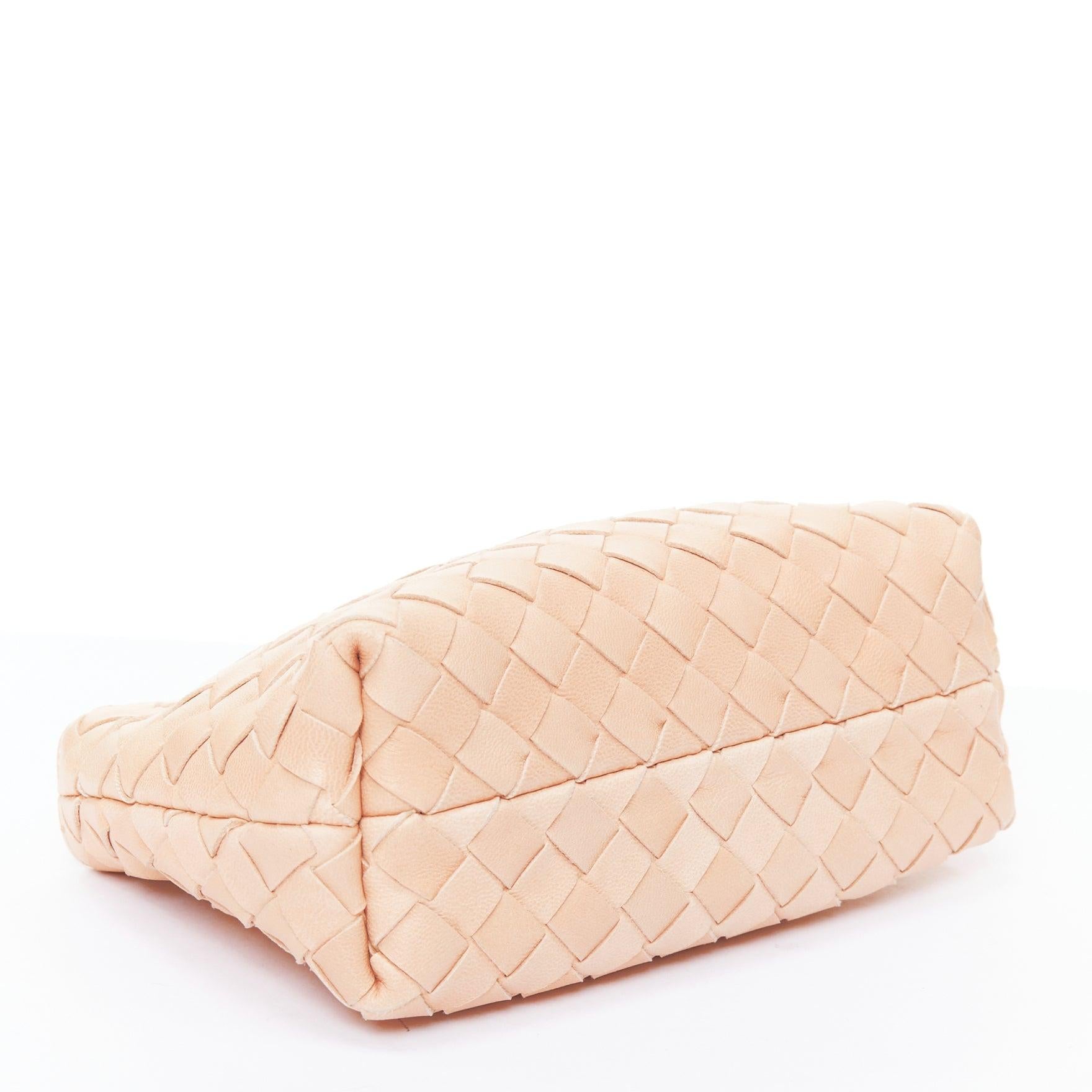 Women's BOTTEGA VENETA light nude intrecciato leather woven zip pouch