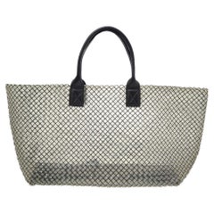 Bottega Veneta Light Olive/Black Intrecciato Limited Edition Cabat Tote