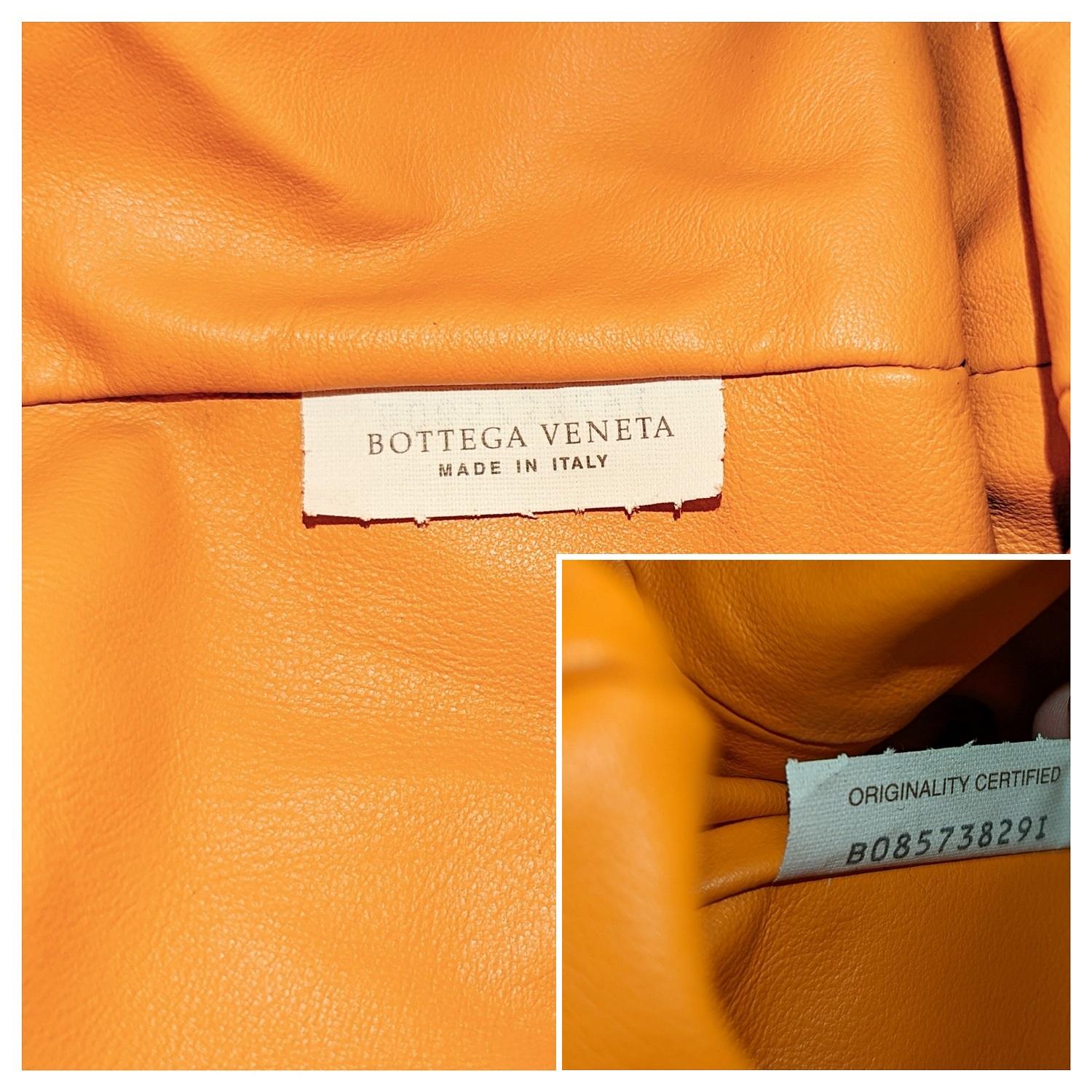 Pochette à épaules Bottega Veneta en cuir de veau orange clair 2