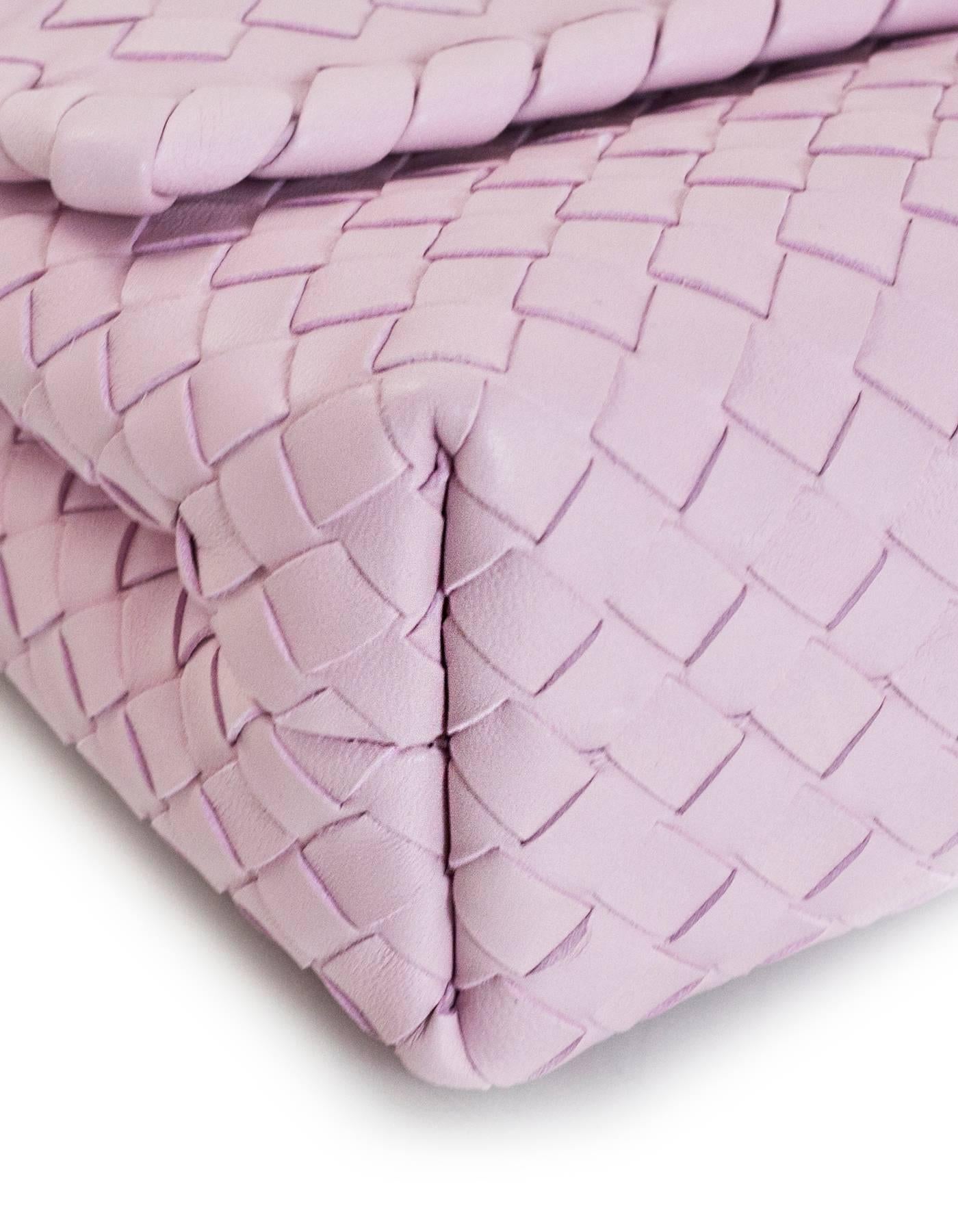 Bottega Veneta Light Pink Dragee Intrecciato Woven Leather Baby Olimpia Bag  1