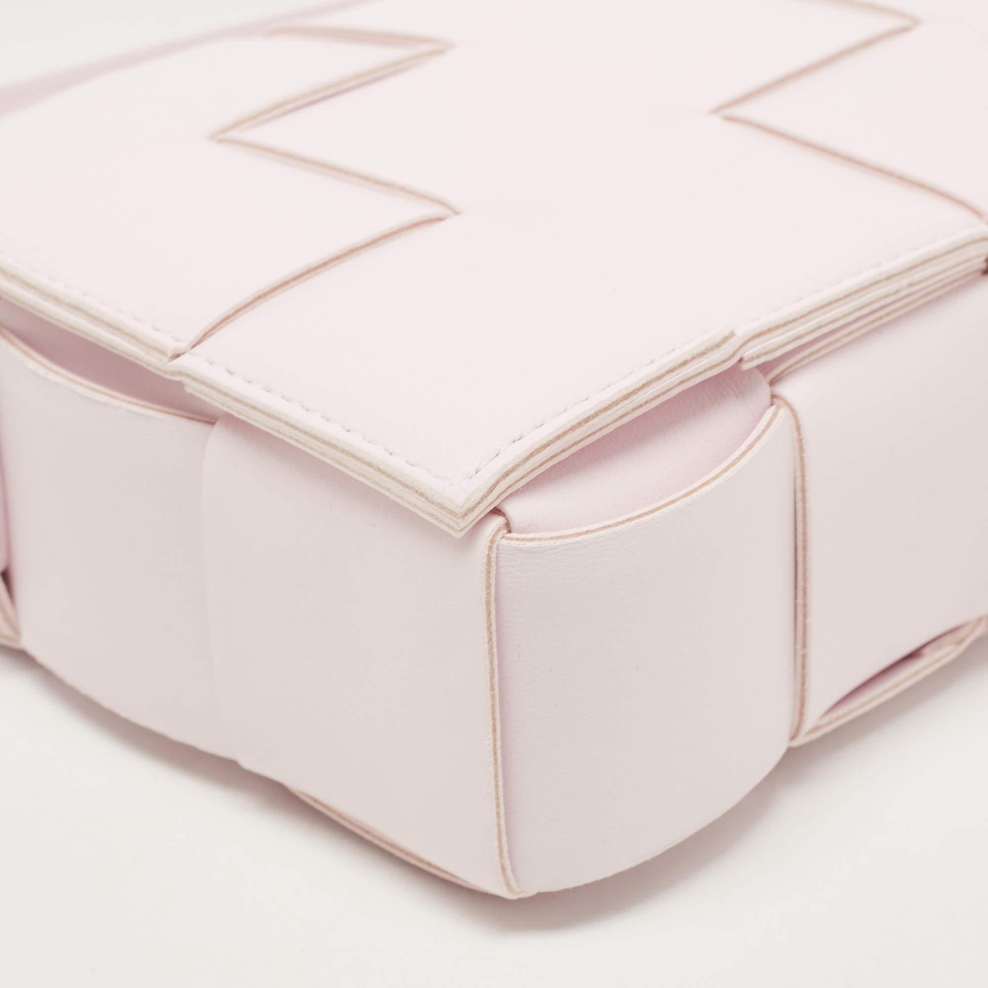 Bottega Veneta Light Pink Intrecciato Leather Cassette Shoulder Bag 6