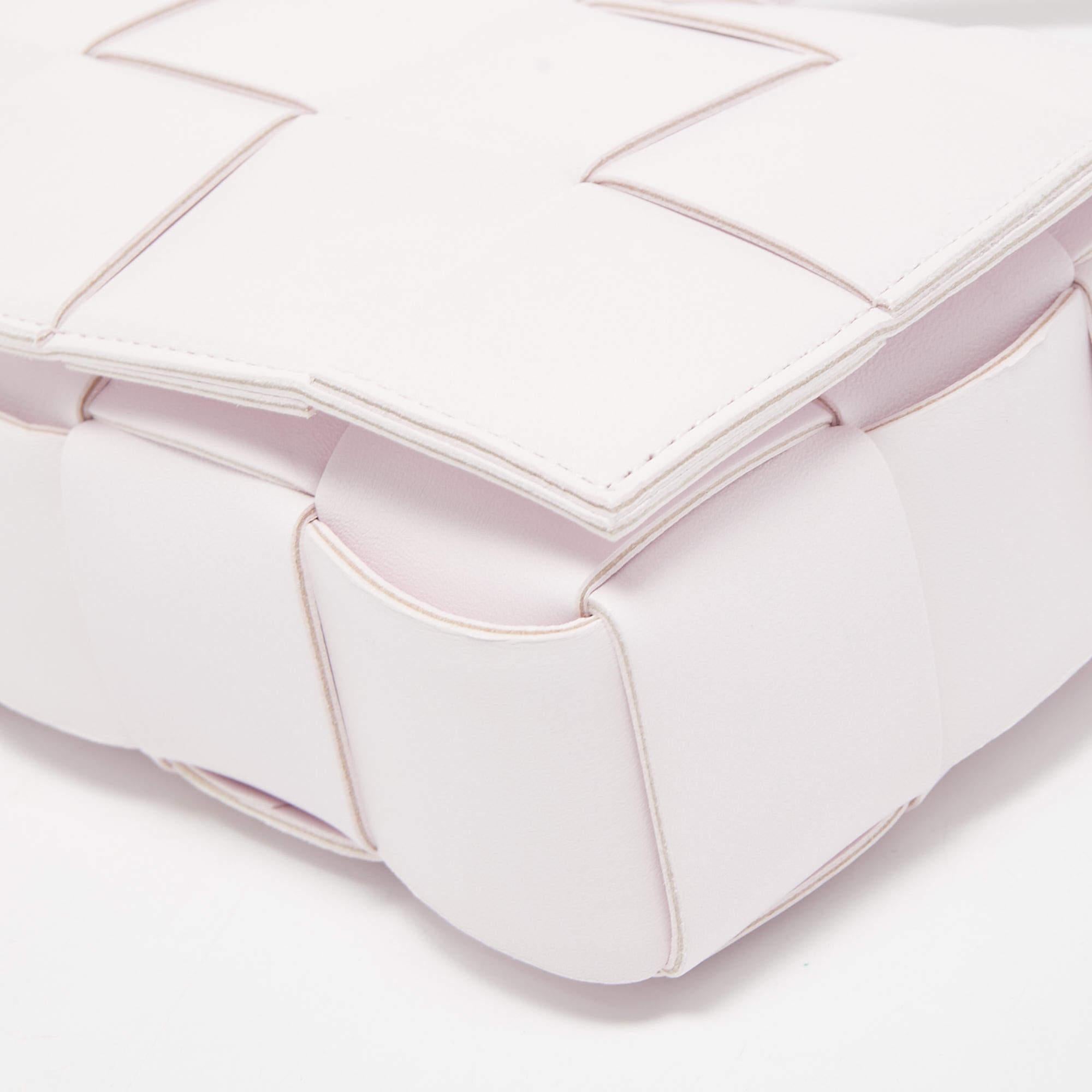 Bottega Veneta Light Pink Intrecciato Leather Cassette Shoulder Bag 5