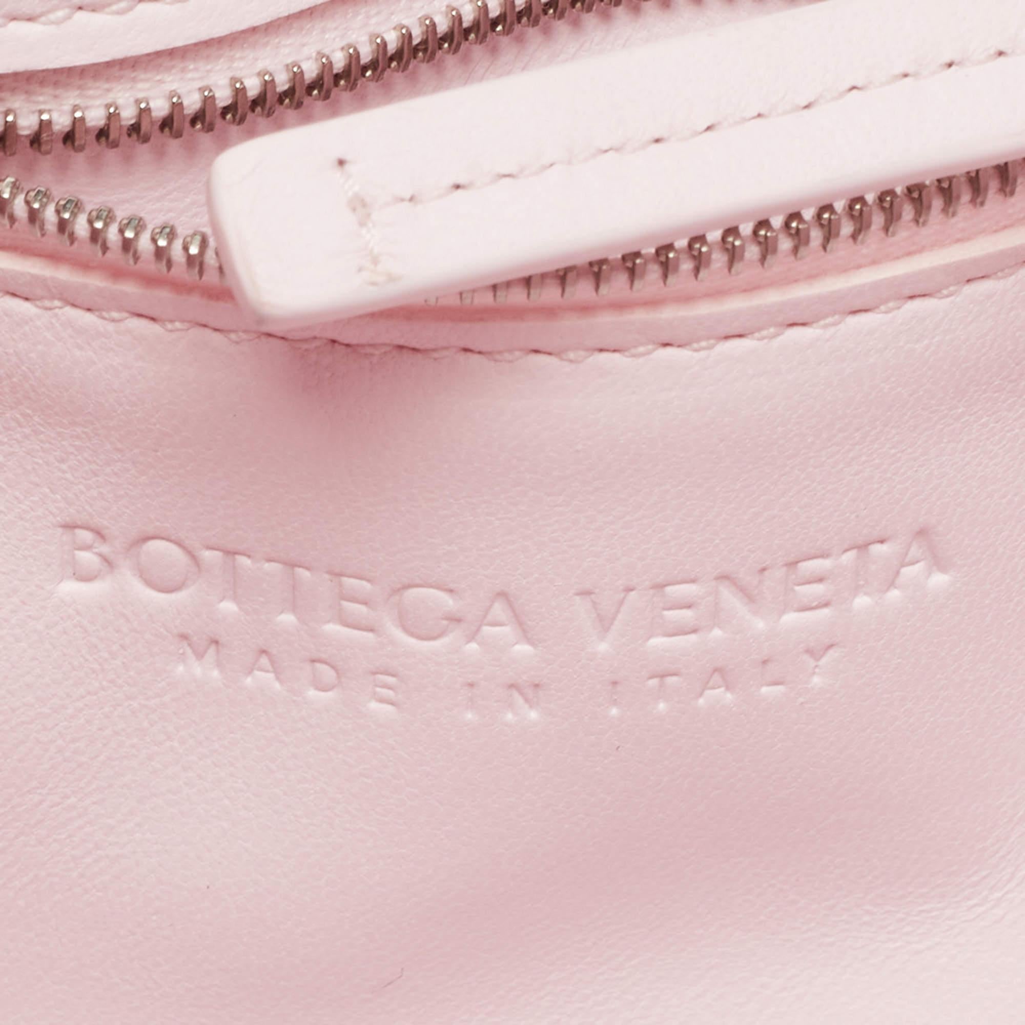 Bottega Veneta Light Pink Intrecciato Leather Cassette Shoulder Bag 1