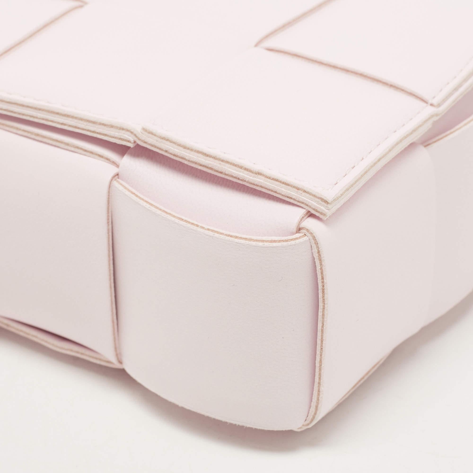 Bottega Veneta Light Pink Intrecciato Leather Cassette Shoulder Bag 3