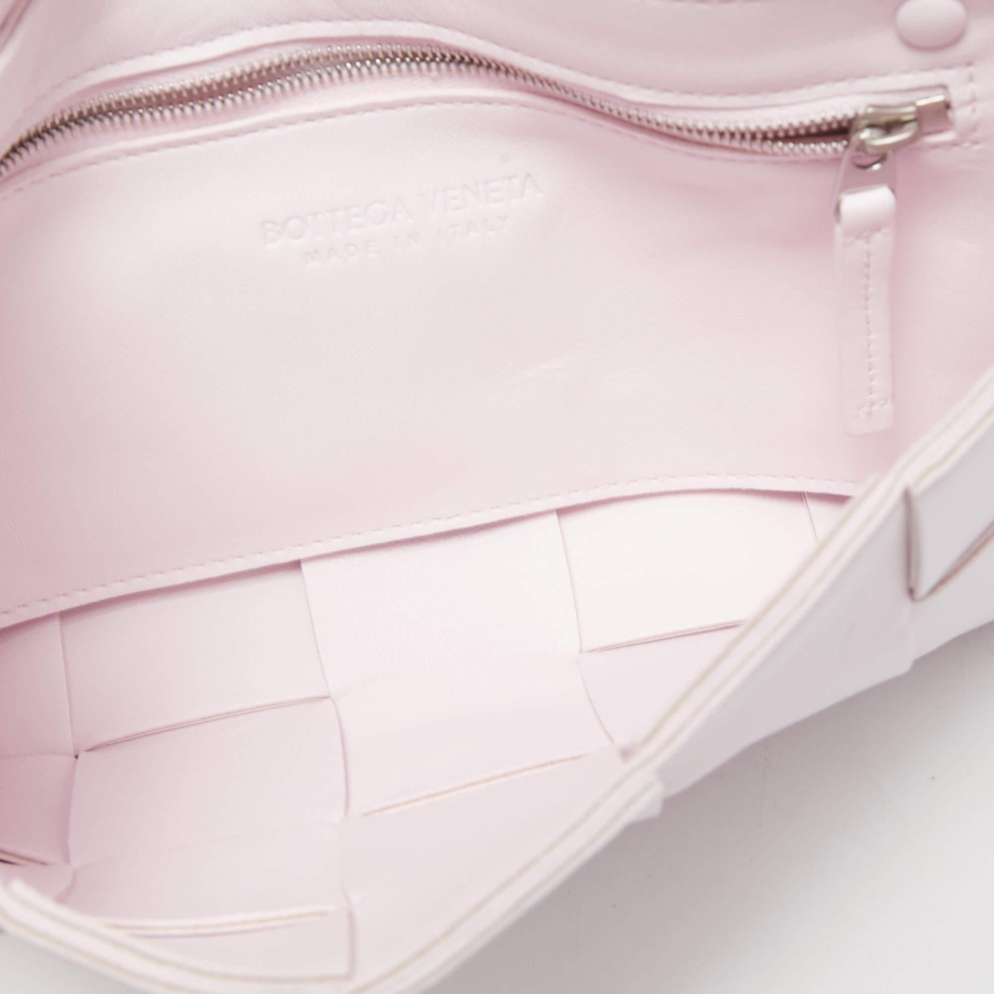 Bottega Veneta Light Pink Intrecciato Leather Cassette Shoulder Bag 2