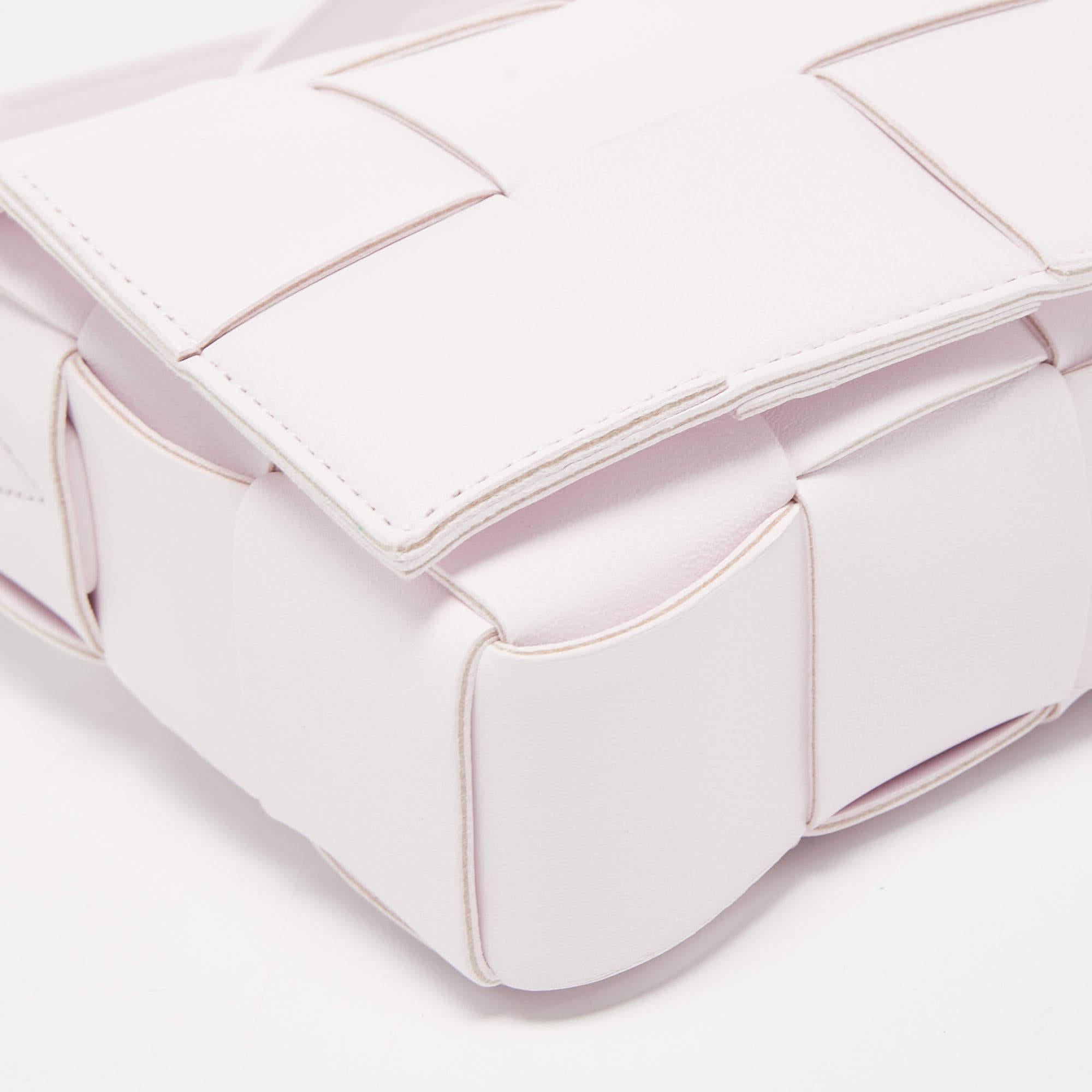 Bottega Veneta Light Pink Intrecciato Leather Cassette Shoulder Bag 4