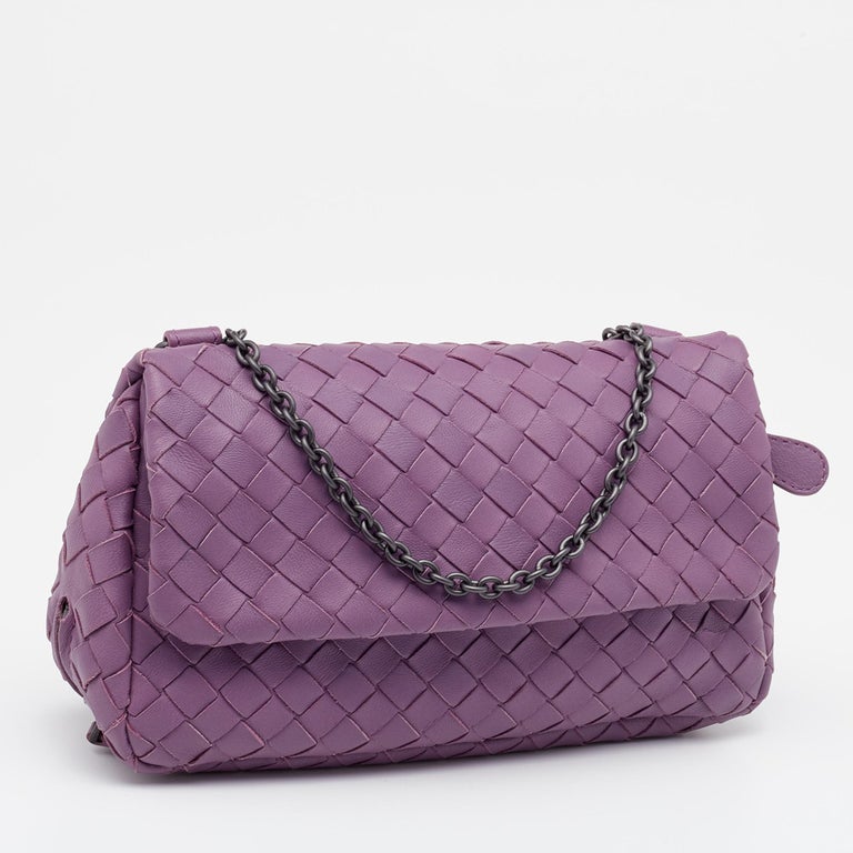 Bottega Veneta Light Purple Intrecciato Leather Small Flap Chain Crossbody  Bag at 1stDibs