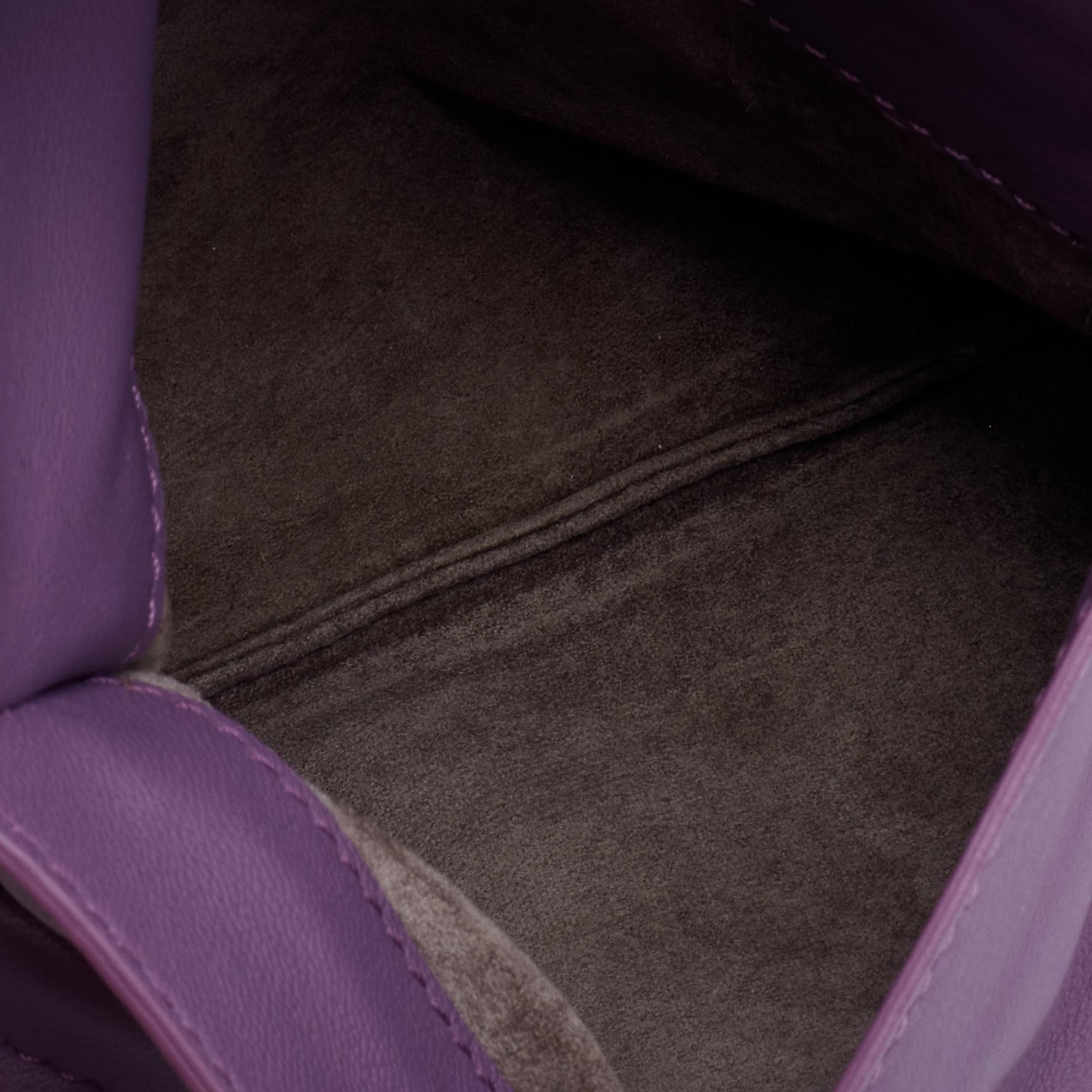 Women's Bottega Veneta Light Purple Intrecciato Leather Small Flap Chain Crossbody Bag