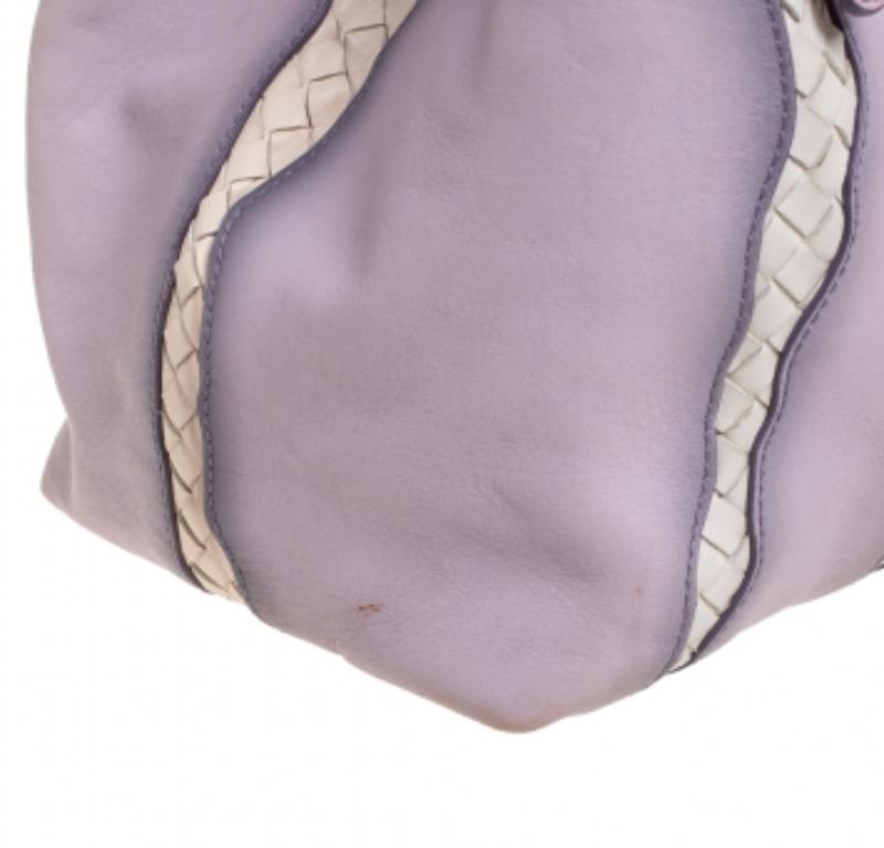Bottega Veneta Lilac And Intrecciato Leather Monalisa Tote For Sale 4