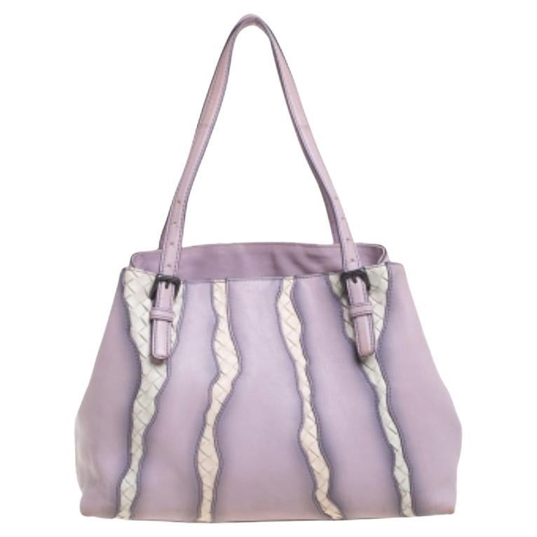 Bottega Veneta Lilac And Intrecciato Leather Monalisa Tote For Sale