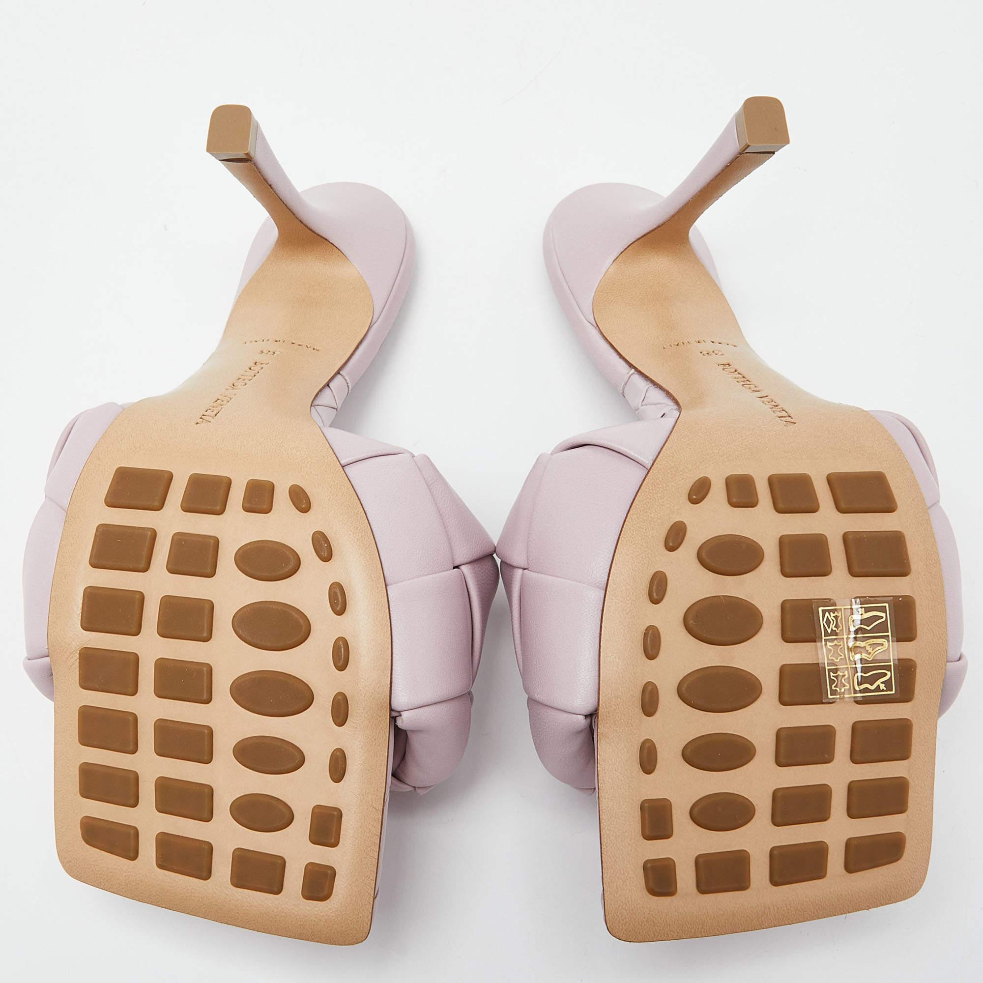 Bottega Veneta Lilac Intrecciato Leather Lido Slide Sandals Size 38 1