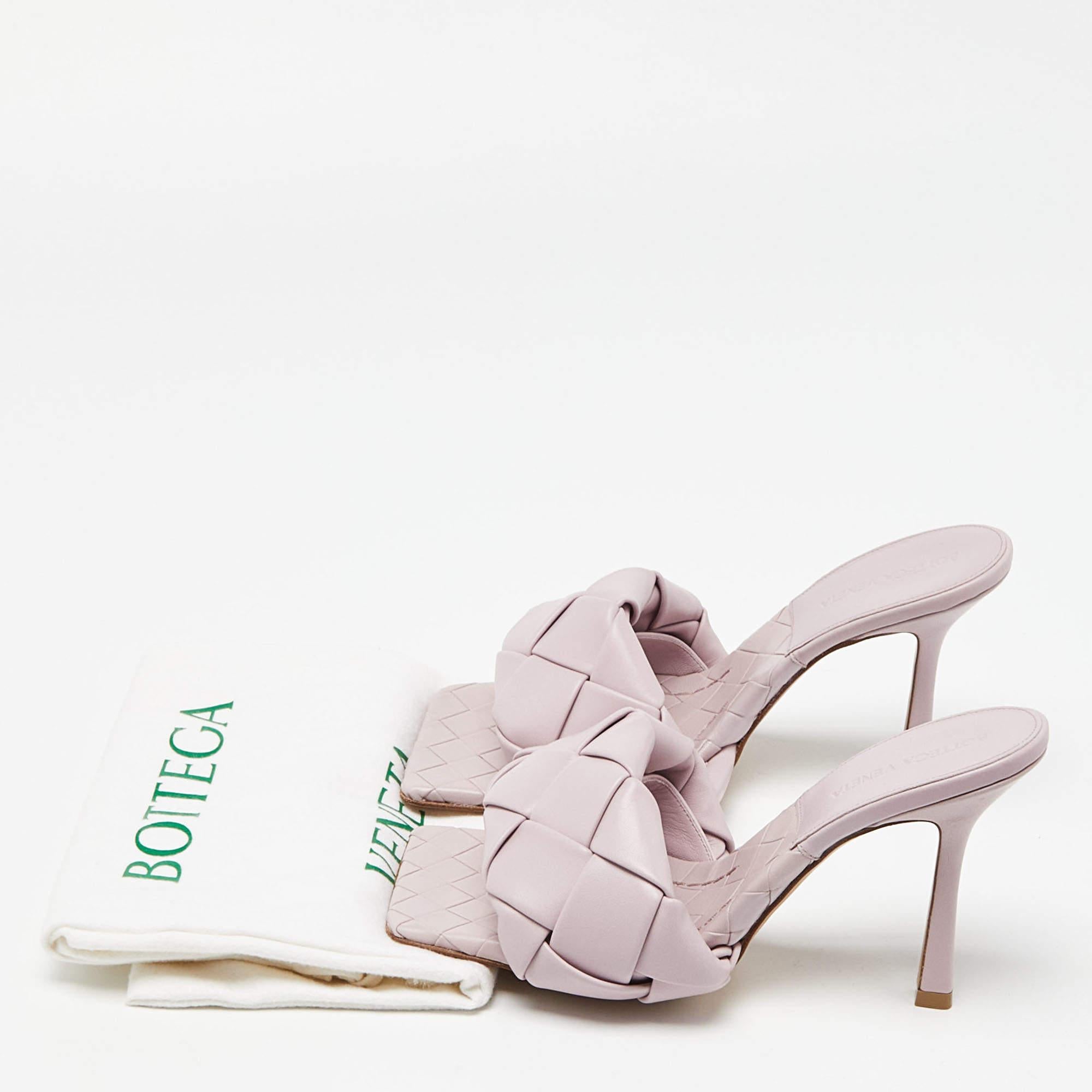 Bottega Veneta Lilac Intrecciato Leather Lido Slide Sandals Size 38 3