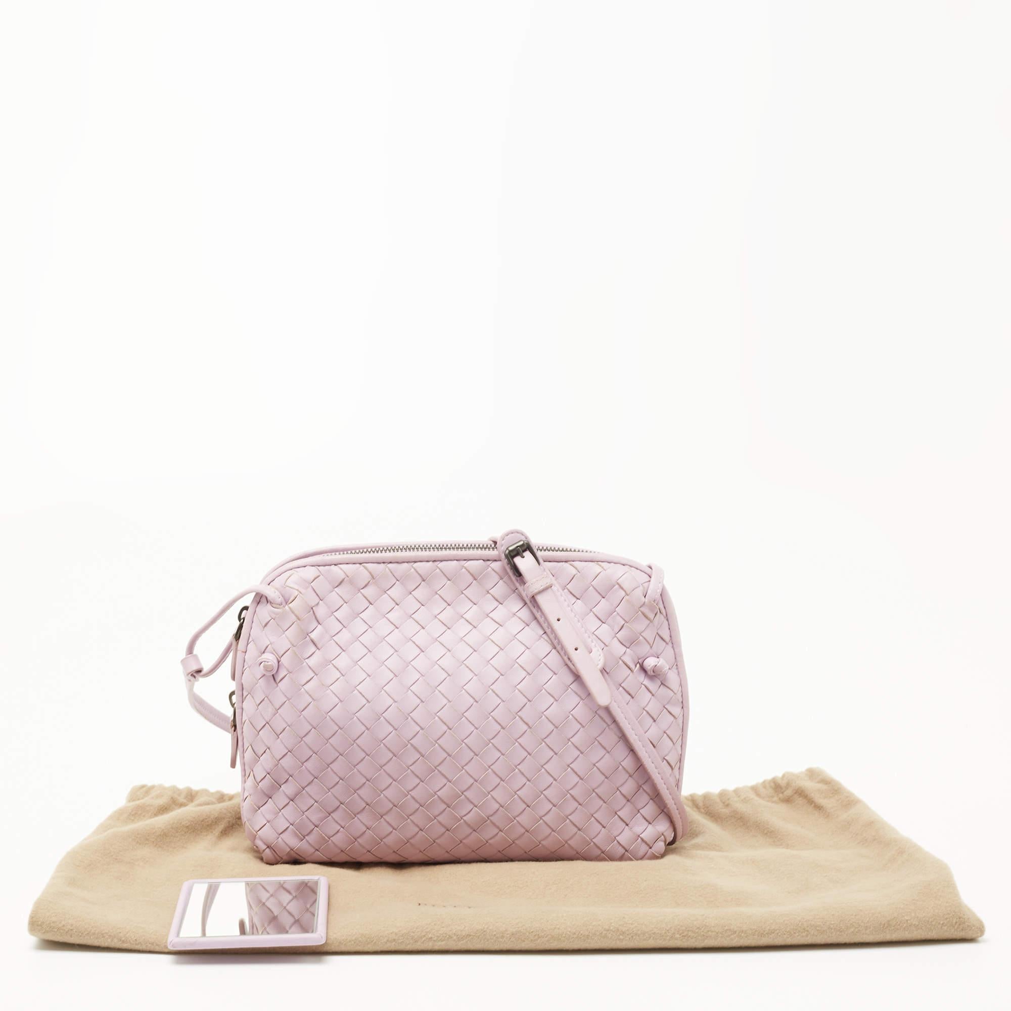 Bottega Veneta Lilac Intrecciato Leather Nodini Crossbody Bag 7