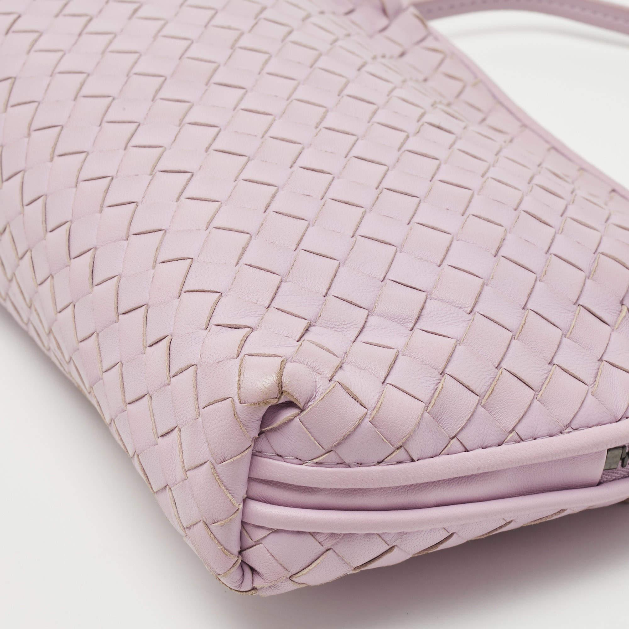 Bottega Veneta Lilac Intrecciato Leather Nodini Crossbody Bag 9