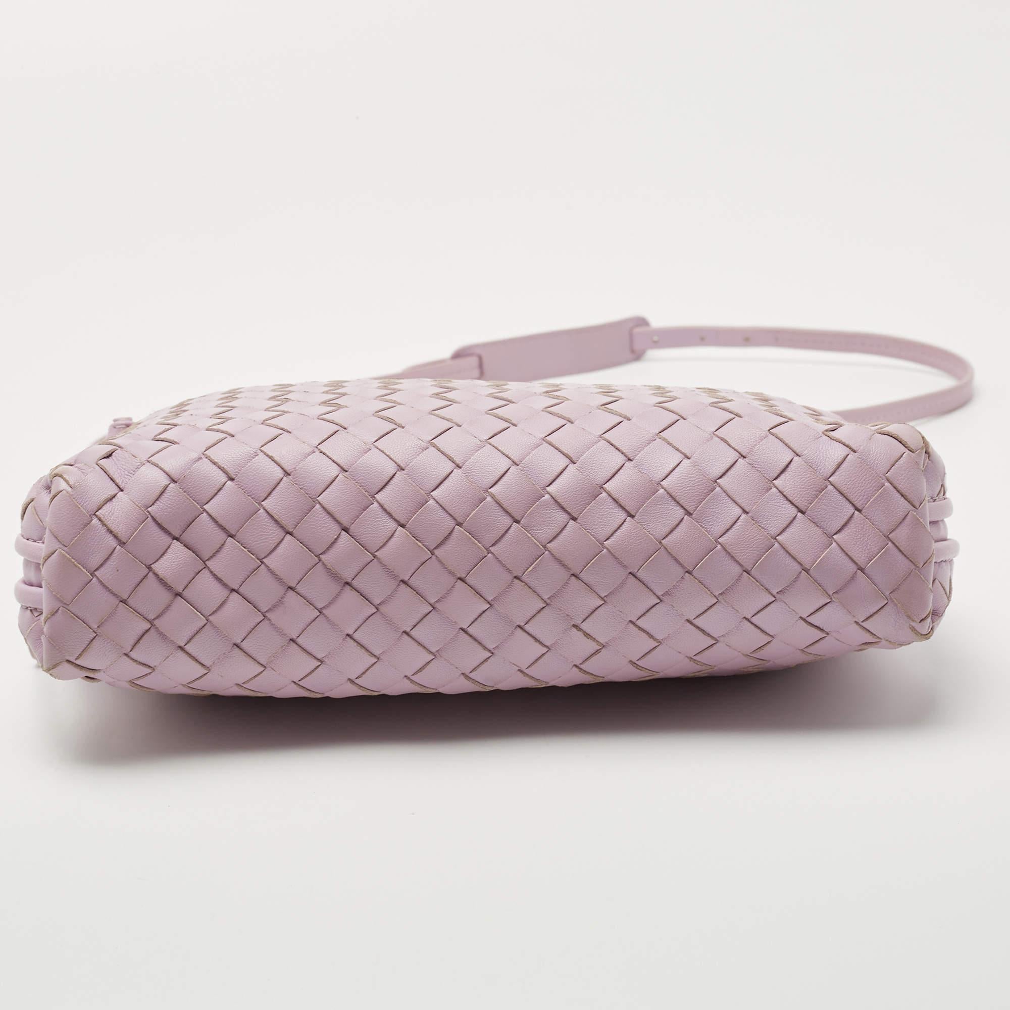 Bottega Veneta Lilac Intrecciato Leather Nodini Crossbody Bag 1