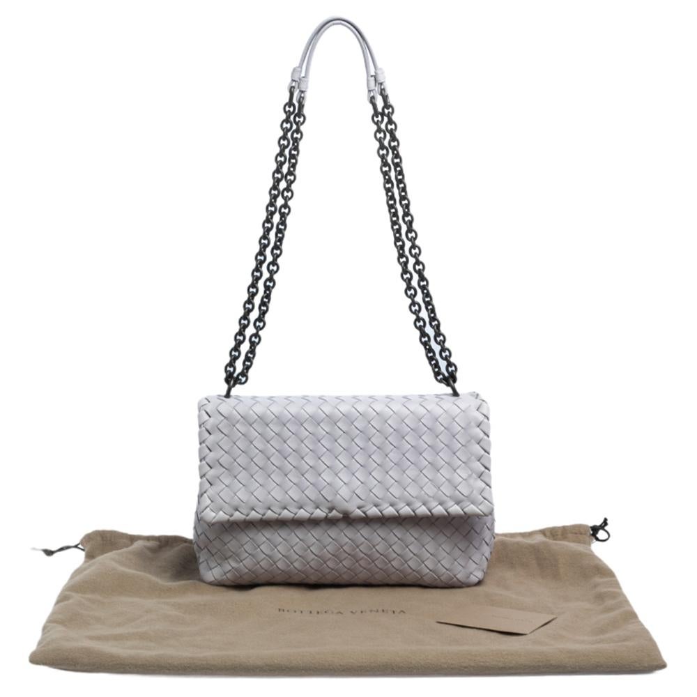 Bottega Veneta Lilac Intrecciato Leather Small Olimpia Shoulder Bag 6