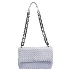 Bottega Veneta Lilac Intrecciato Leather Small Olimpia Shoulder Bag