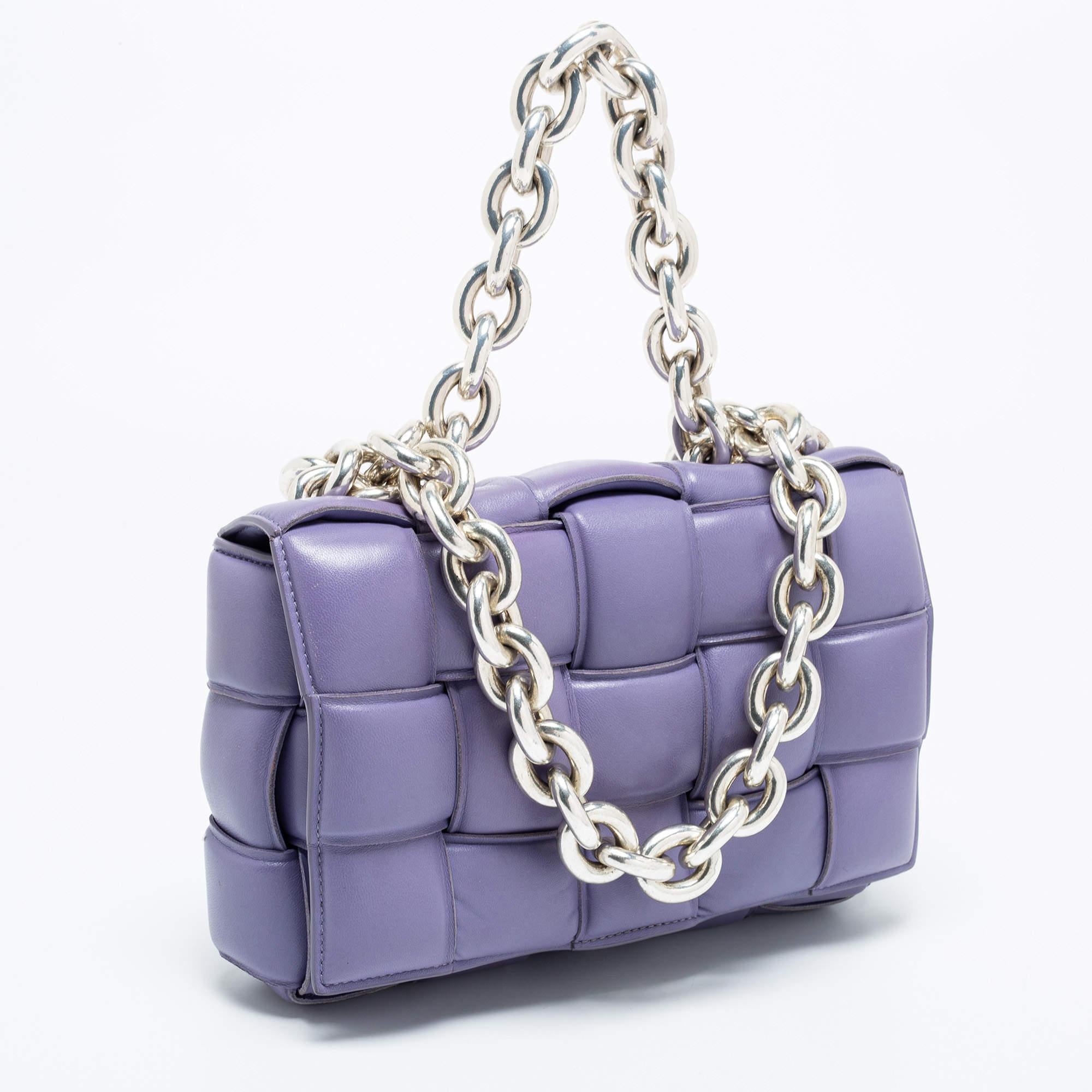 Women's Bottega Veneta Lilac Padded Leather Cassette Shoulder Bag