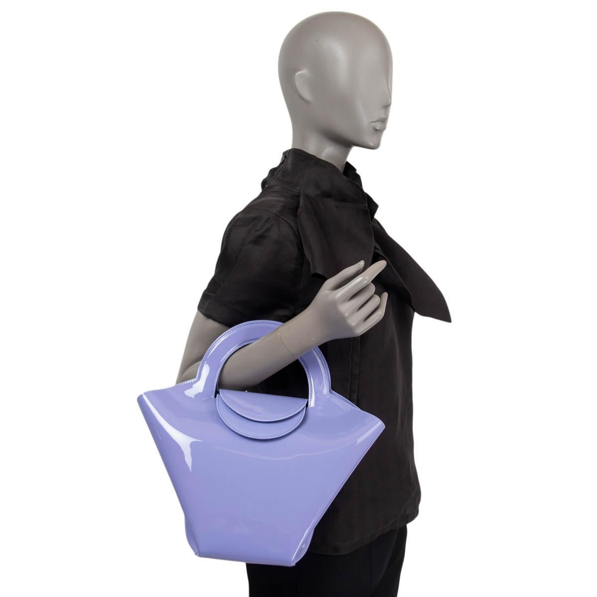 BOTTEGA VENETA lilac purple patent leather 2021 DOLL SMALL TOTE Bag For Sale 2
