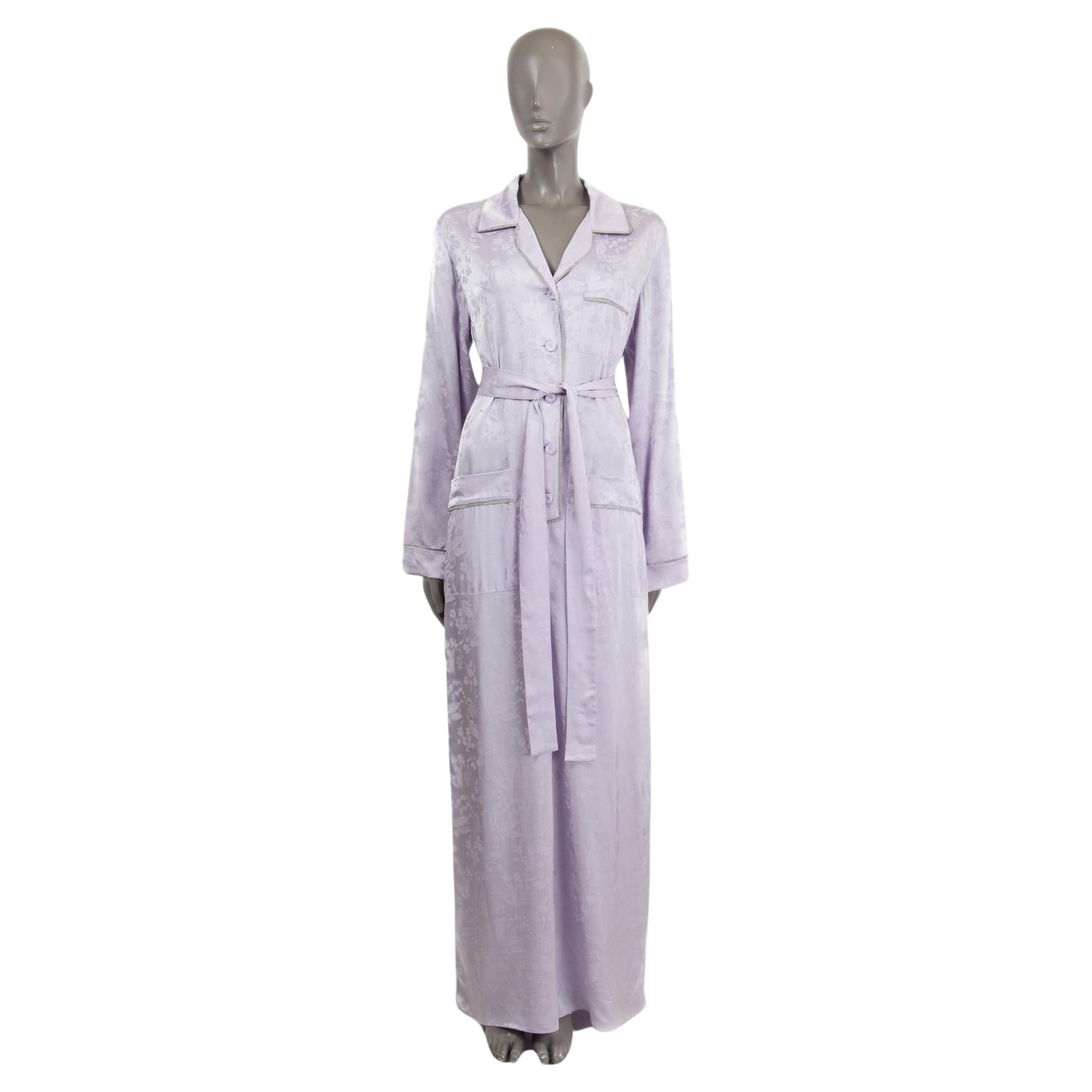 BOTTEGA VENETA lilac viscose 2018 FLORAL JACQUARD Jumpsuit 40 S For Sale