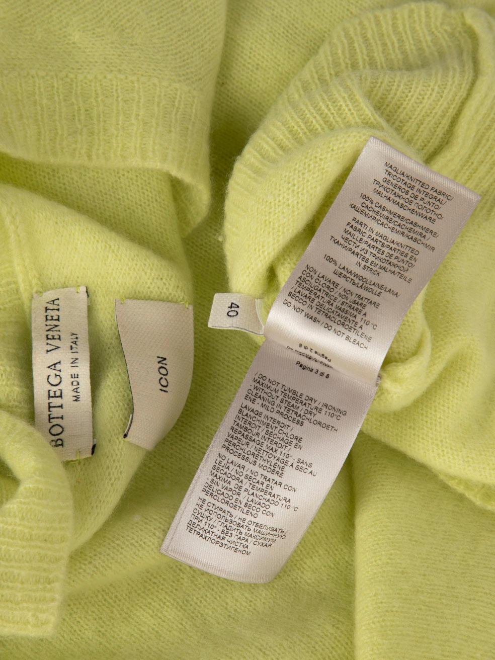 Bottega Veneta Lime Cashmere Jumper Size S For Sale 1
