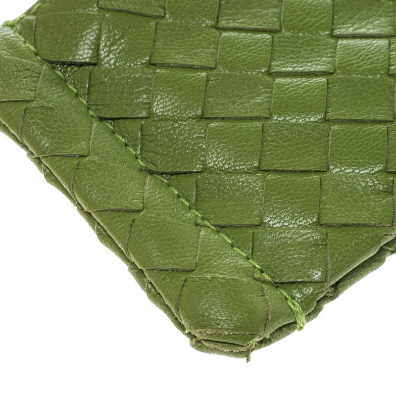 Bottega Veneta Lime Green Intrecciato Leather Cosmetic Pouch 3