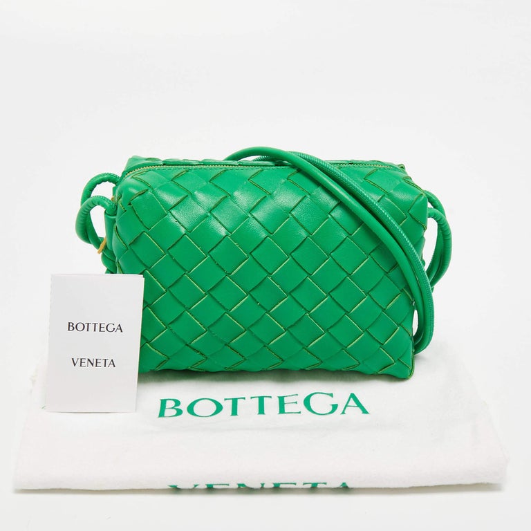 Green Loop mini Intrecciato-leather cross-body bag, Bottega Veneta