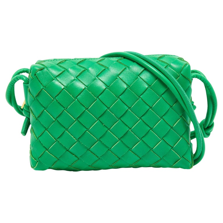 Bottega Veneta Lime Green Intrecciato Leather Mini Loop Camera Crossbody  Bag For Sale at 1stDibs
