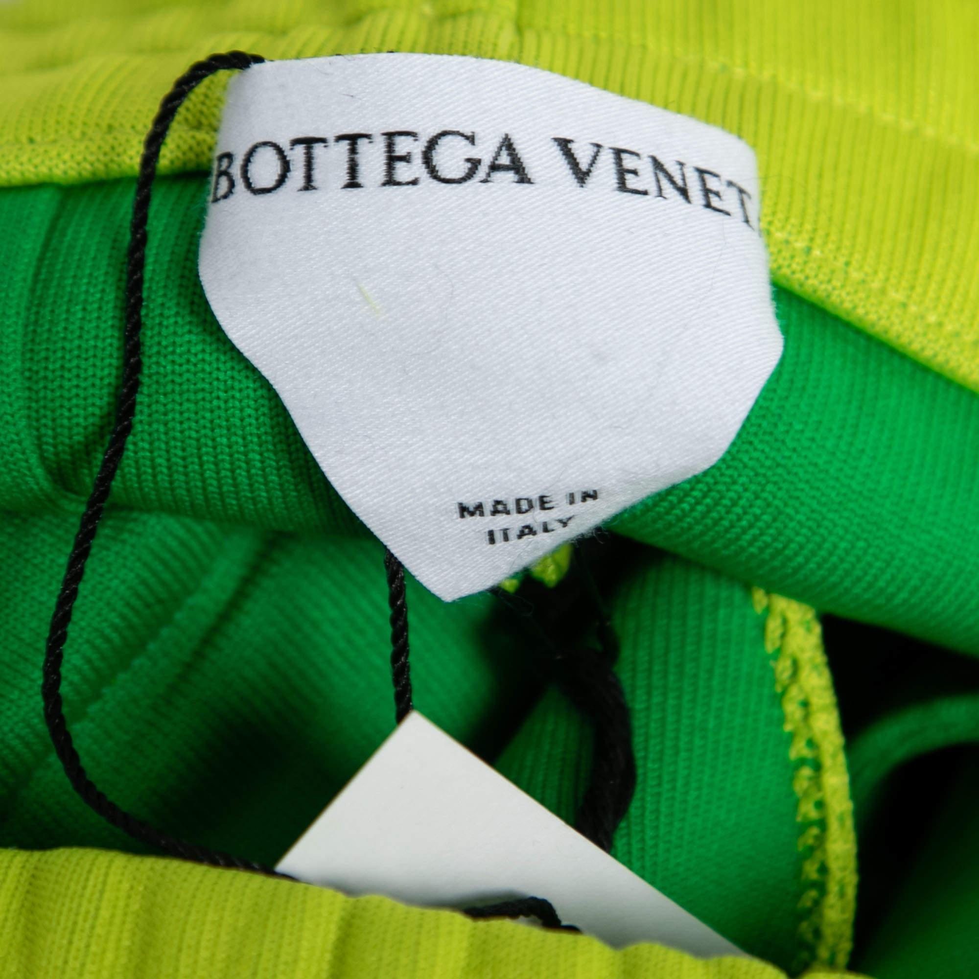 Bottega Veneta Lime Green Synthetic Shorts M For Sale 1