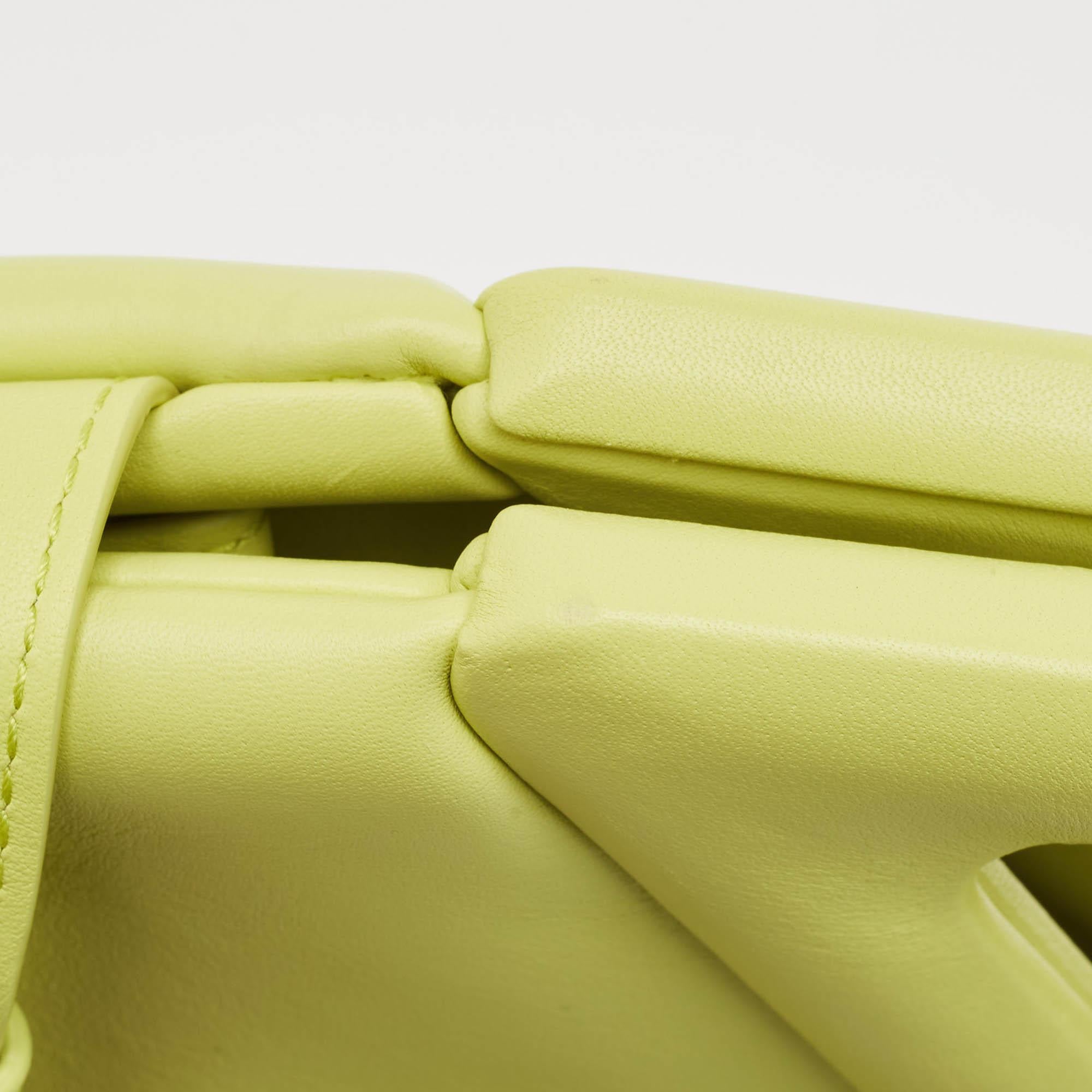 Bottega Veneta Lime Leather Medium Point Shoulder Bag 3